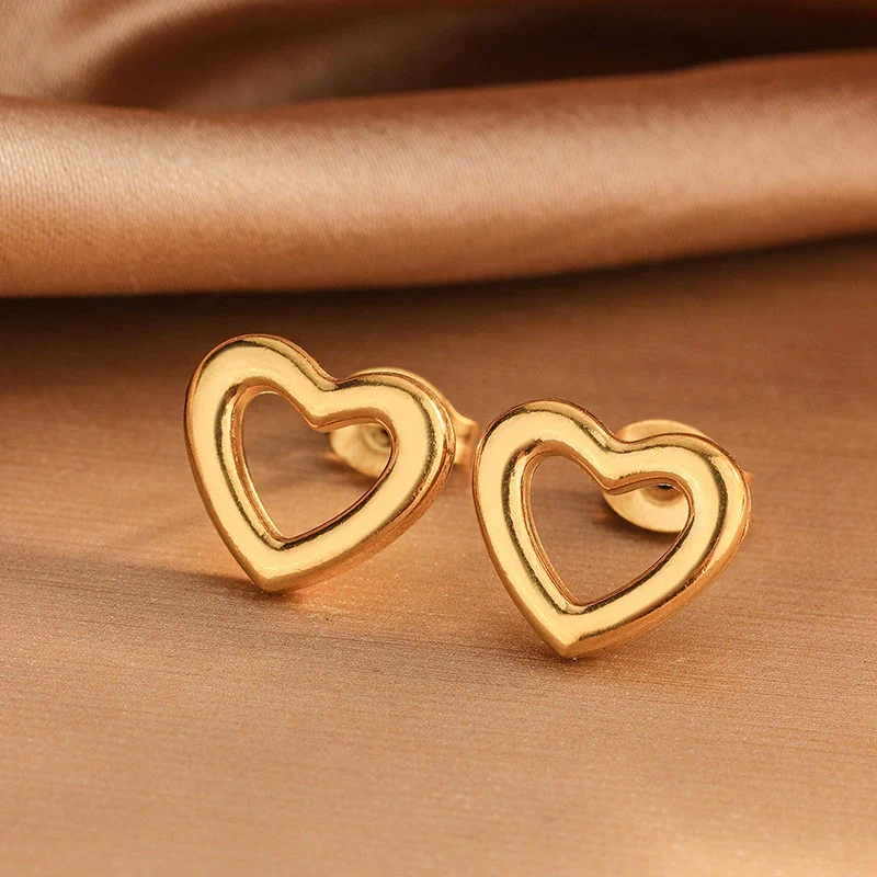 Wholesale Stainless Steel Jewelry Set With Heart Water Drop Bell Patterns 18K Gold Plated For Women - Image 2