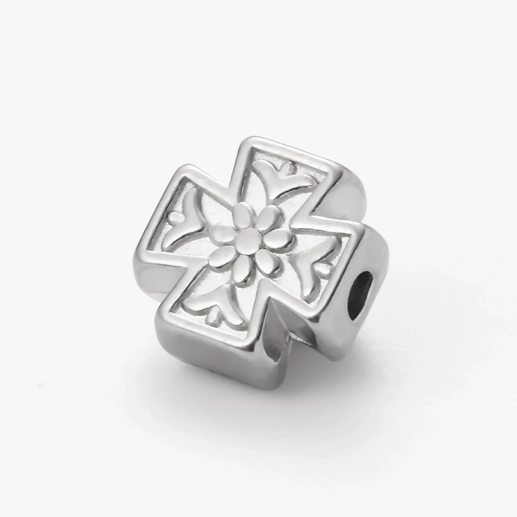 Wholesale Stainless Steel Jewelry Spacer Beads Accessories With Retro Cross Round Flower Conch Pattern And Colorpreserving Casting Electroplating Process - Image 12
