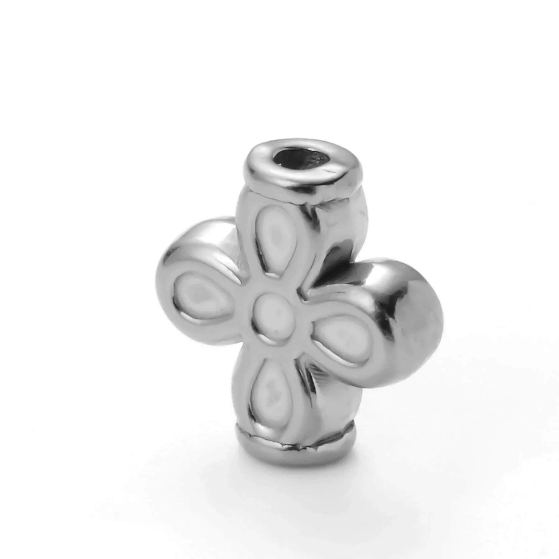 Wholesale Stainless Steel Jewelry Spacer Beads Accessories With Retro Cross Round Flower Conch Pattern And Colorpreserving Casting Electroplating Process - Image 6