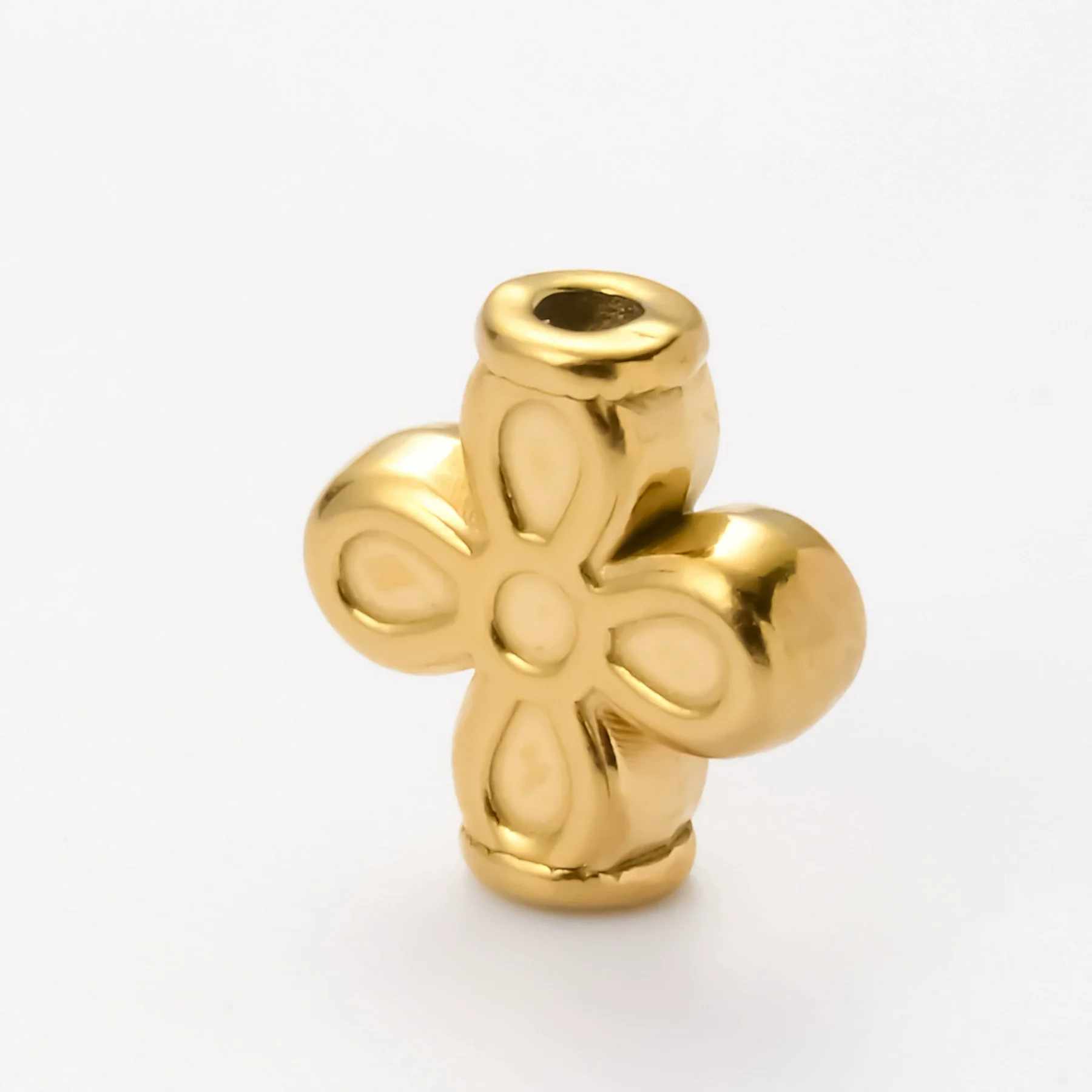 Wholesale Stainless Steel Jewelry Spacer Beads Accessories With Retro Cross Round Flower Conch Pattern And Colorpreserving Casting Electroplating Process - Image 7