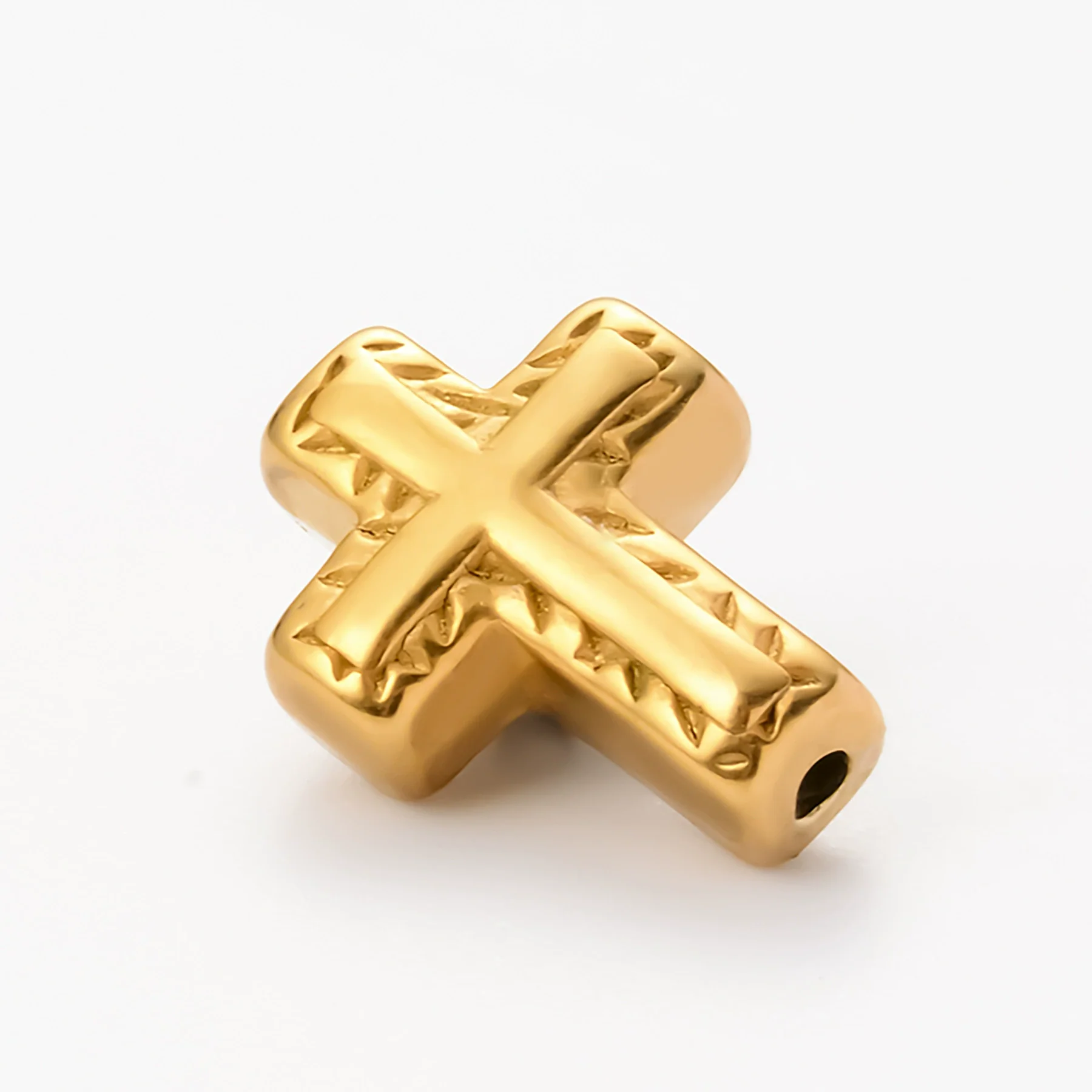 Wholesale Stainless Steel Jewelry Spacer Beads Accessories With Retro Cross Round Flower Conch Pattern And Colorpreserving Casting Electroplating Process - Image 9