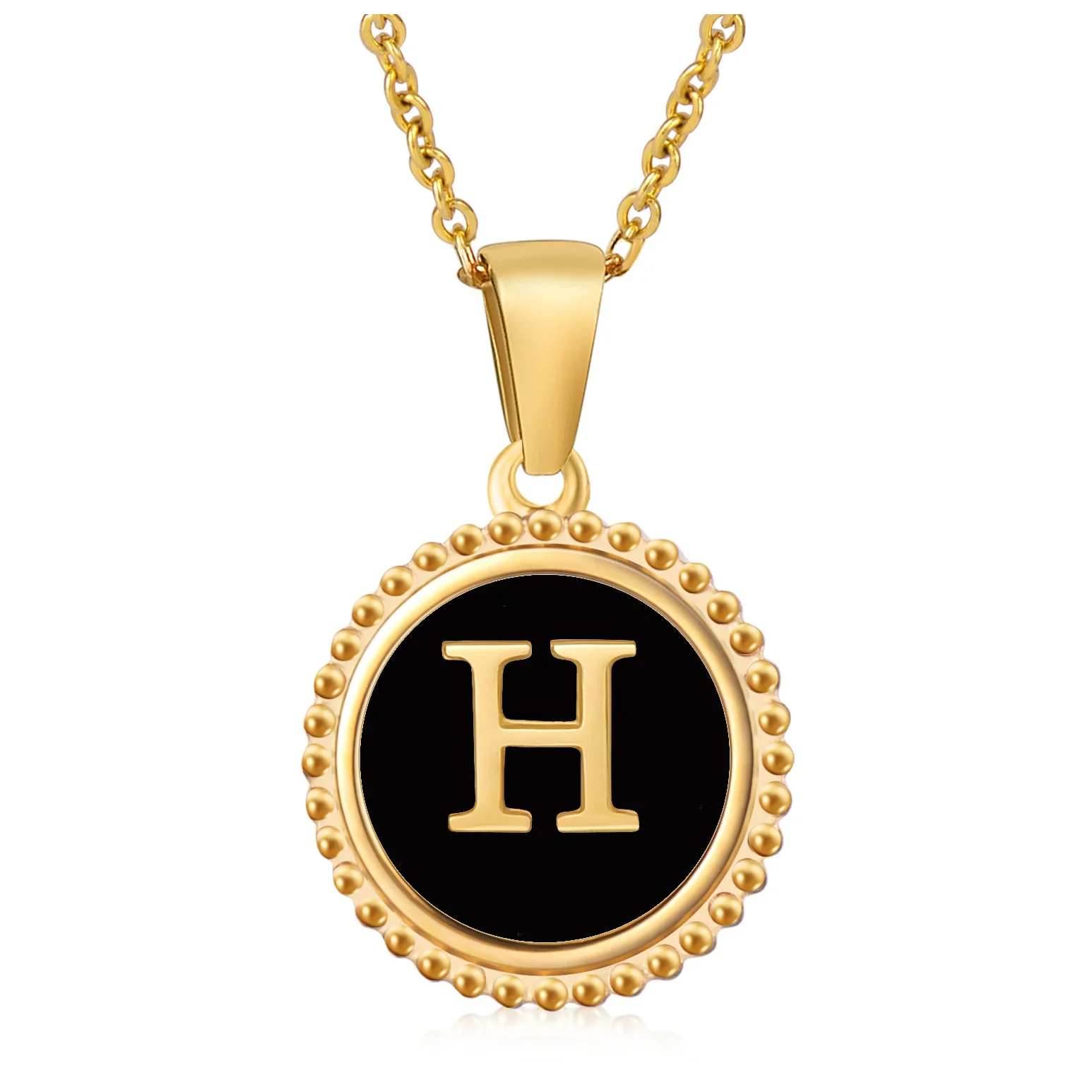 Wholesale 316L Stainless Steel Letter Pendant Necklace With Dripping Oil Design And Vacuum Electroplating In Furnace For Unisex - Image 13