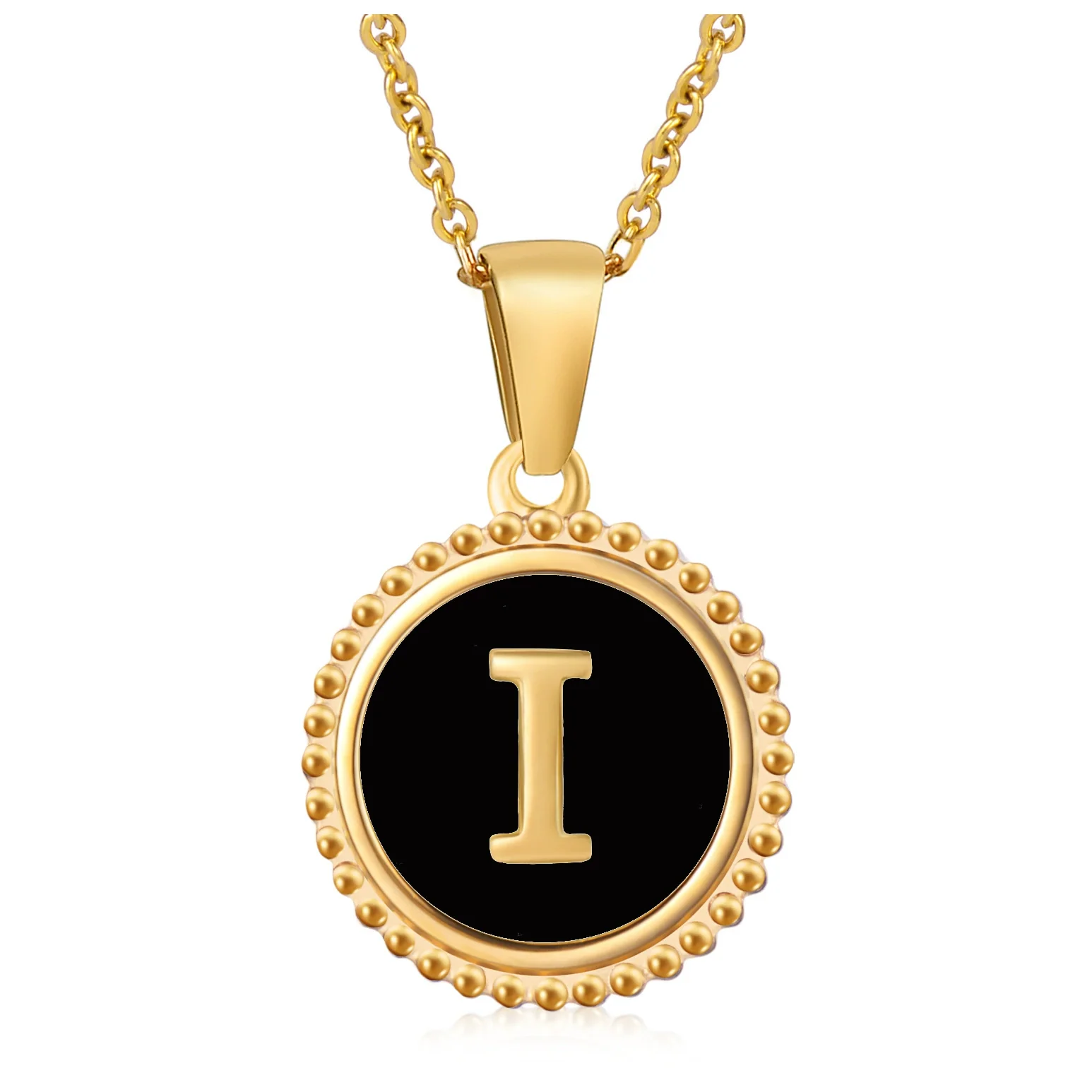 Wholesale 316L Stainless Steel Letter Pendant Necklace With Dripping Oil Design And Vacuum Electroplating In Furnace For Unisex - Image 14