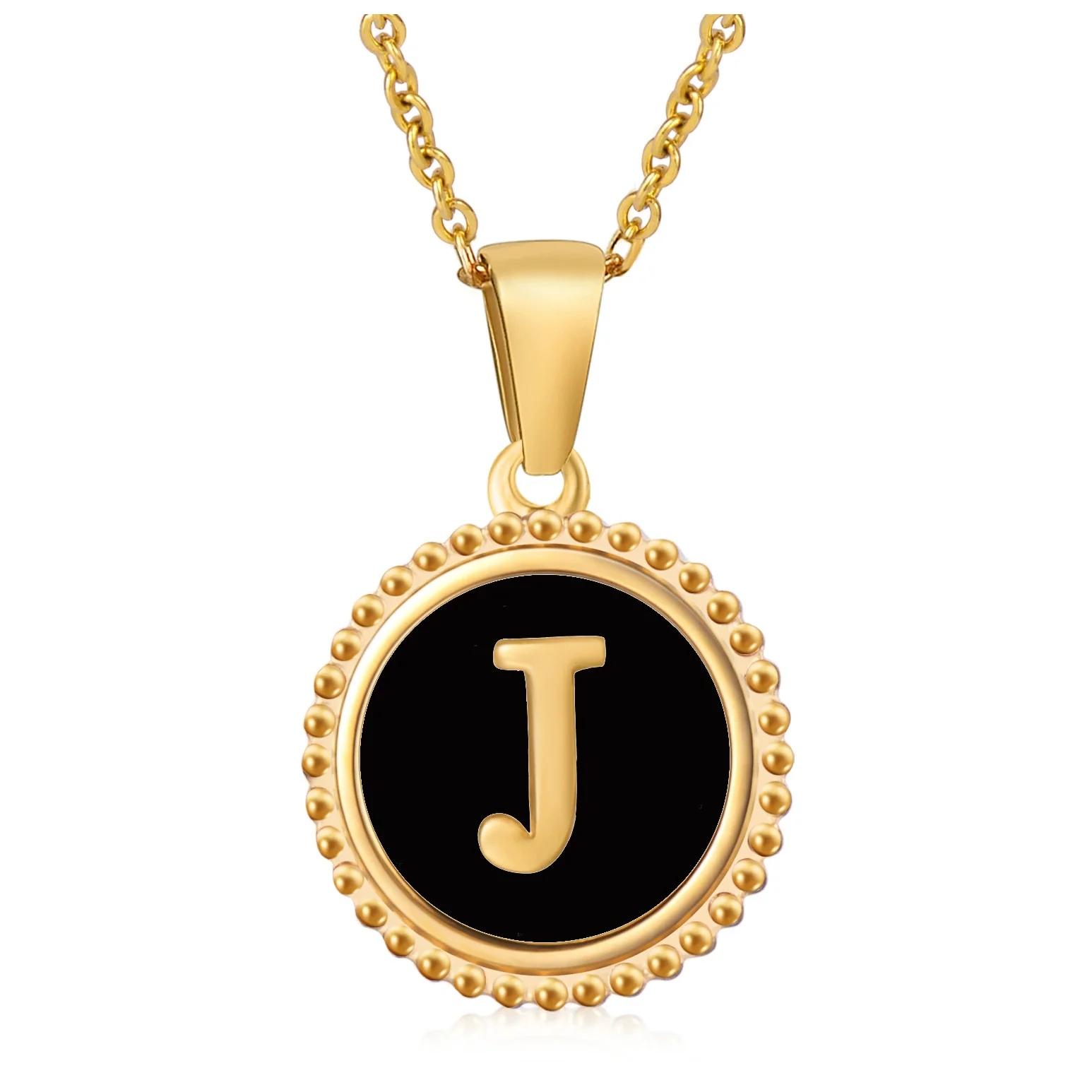 Wholesale 316L Stainless Steel Letter Pendant Necklace With Dripping Oil Design And Vacuum Electroplating In Furnace For Unisex - Image 15
