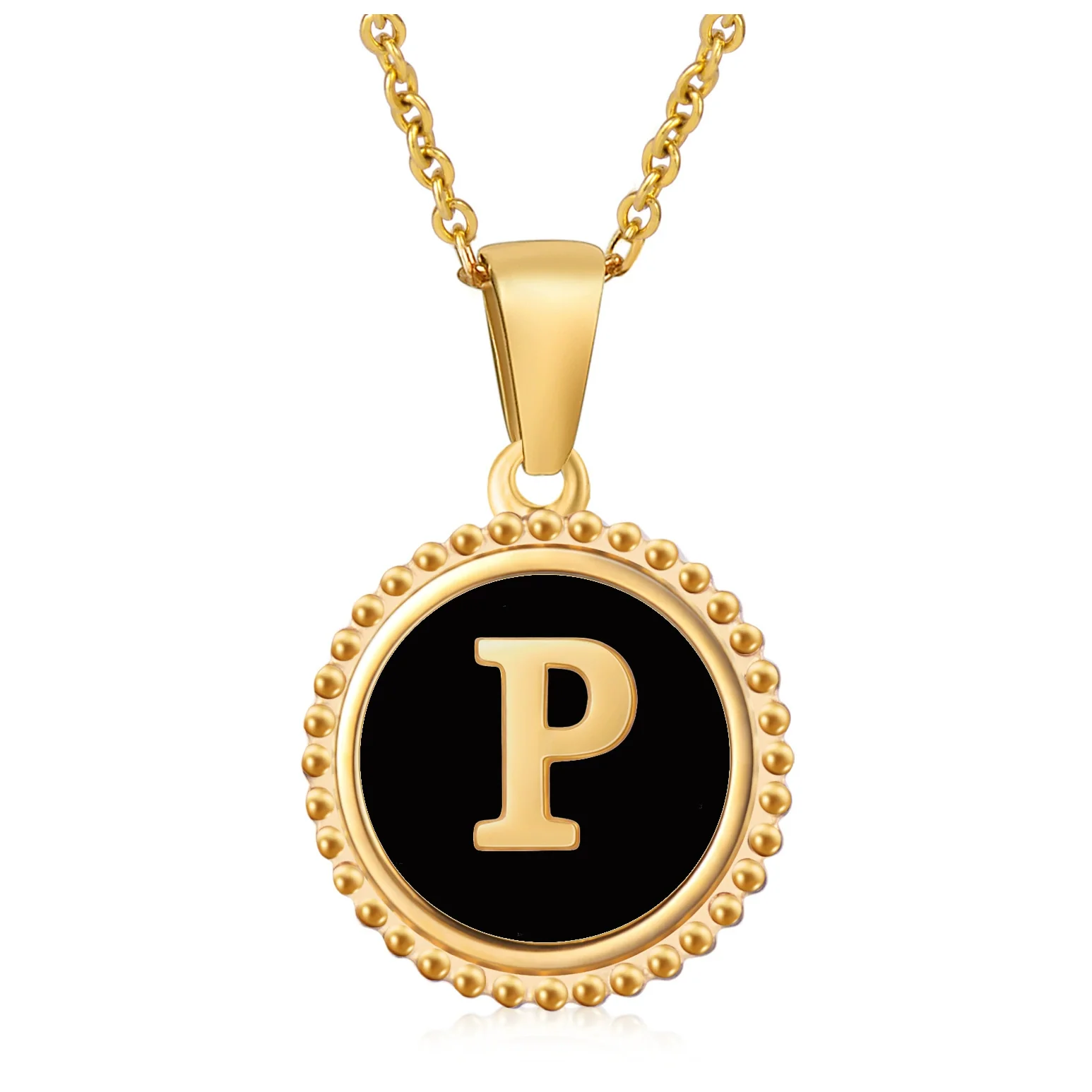 Wholesale 316L Stainless Steel Letter Pendant Necklace With Dripping Oil Design And Vacuum Electroplating In Furnace For Unisex - Image 21