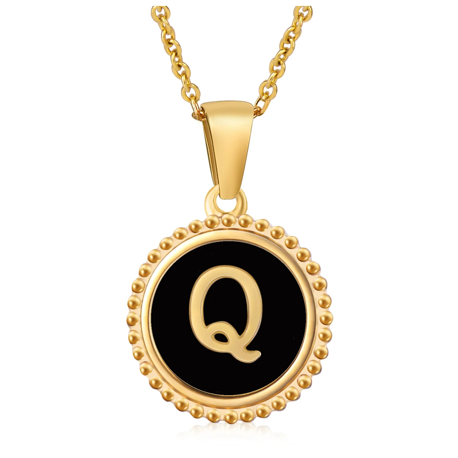 Wholesale 316L Stainless Steel Letter Pendant Necklace With Dripping Oil Design And Vacuum Electroplating In Furnace For Unisex - Image 22