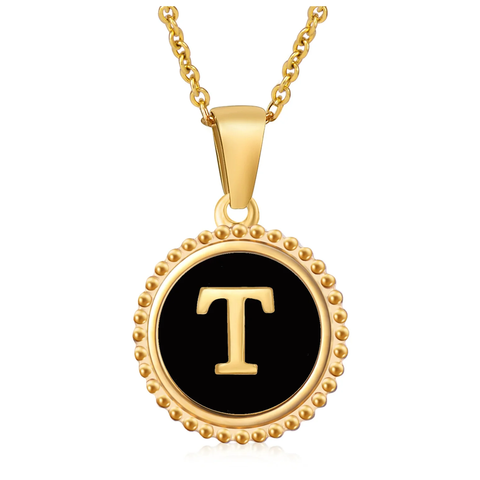 Wholesale 316L Stainless Steel Letter Pendant Necklace With Dripping Oil Design And Vacuum Electroplating In Furnace For Unisex - Image 25