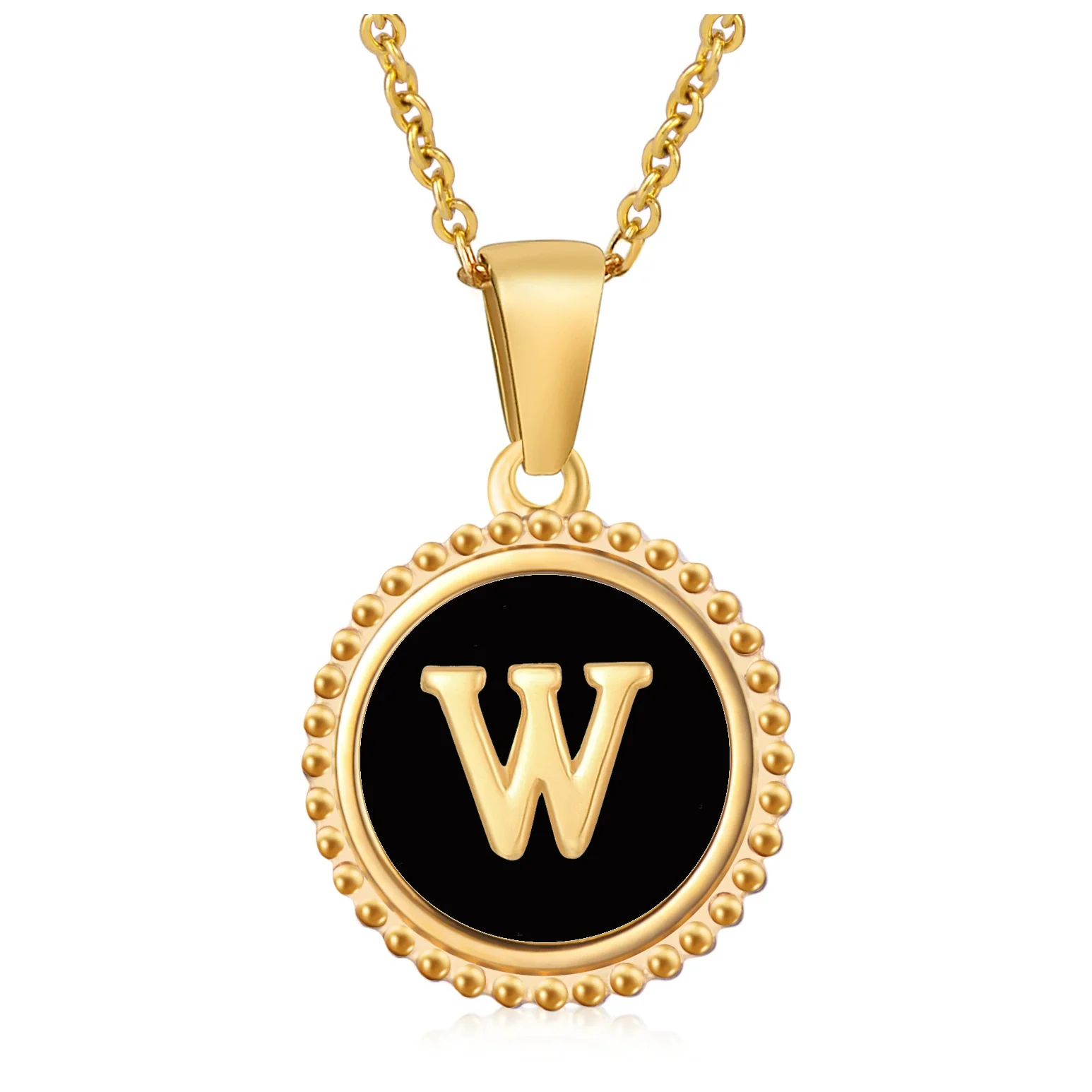 Wholesale 316L Stainless Steel Letter Pendant Necklace With Dripping Oil Design And Vacuum Electroplating In Furnace For Unisex - Image 28