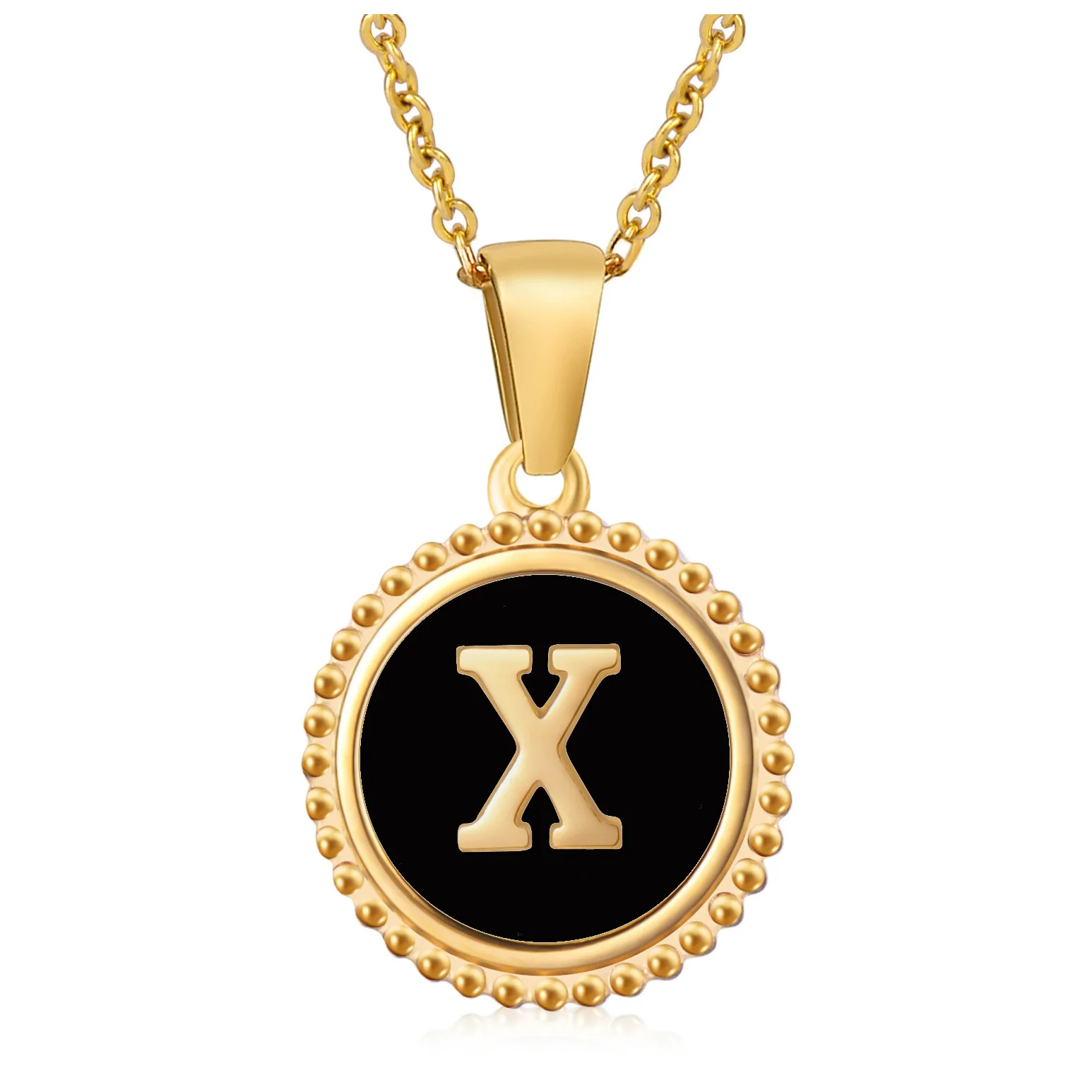 Wholesale 316L Stainless Steel Letter Pendant Necklace With Dripping Oil Design And Vacuum Electroplating In Furnace For Unisex - Image 29