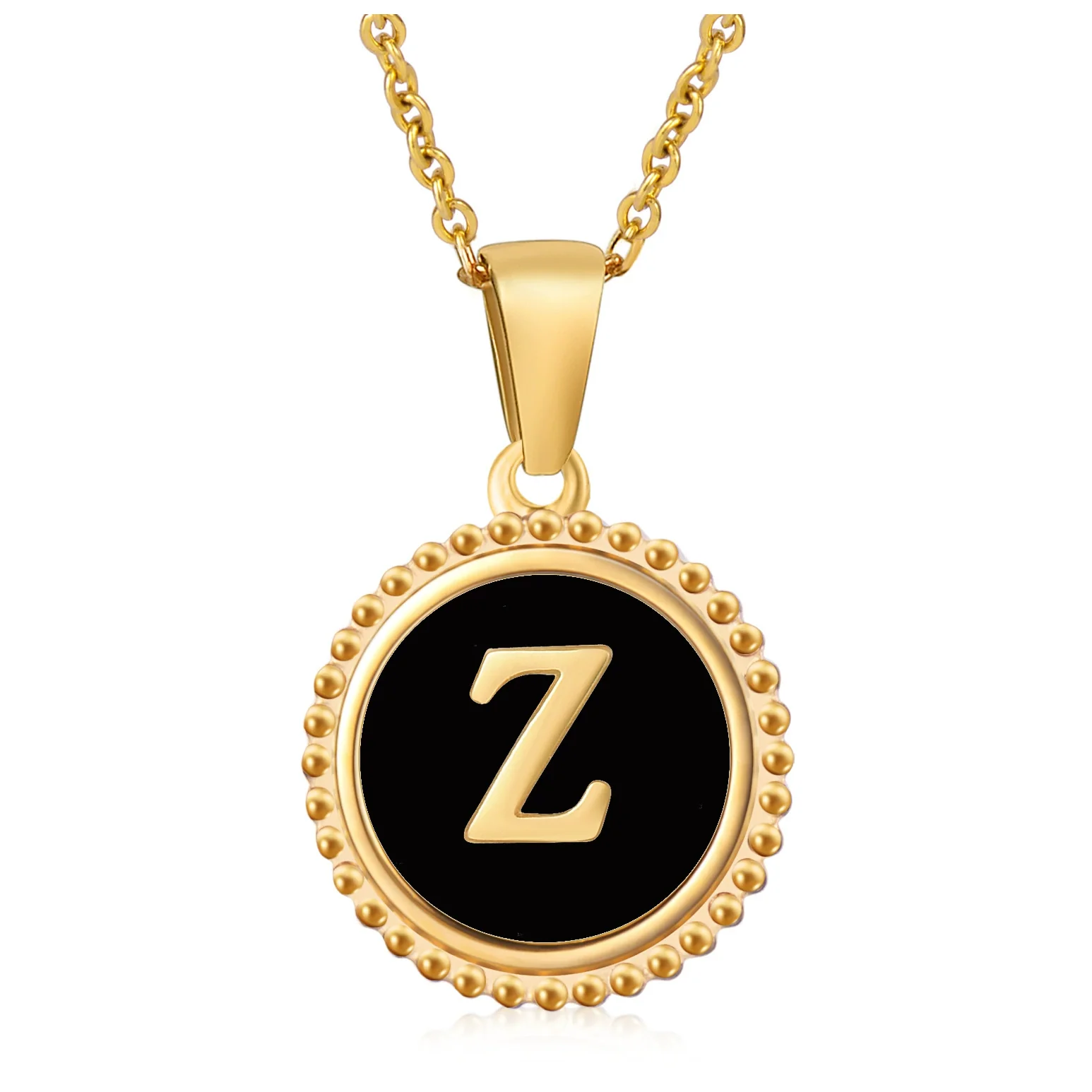 Wholesale 316L Stainless Steel Letter Pendant Necklace With Dripping Oil Design And Vacuum Electroplating In Furnace For Unisex - Image 31