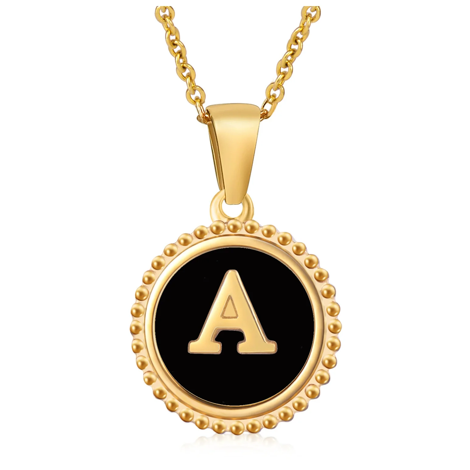 Wholesale 316L Stainless Steel Letter Pendant Necklace With Dripping Oil Design And Vacuum Electroplating In Furnace For Unisex - Image 6