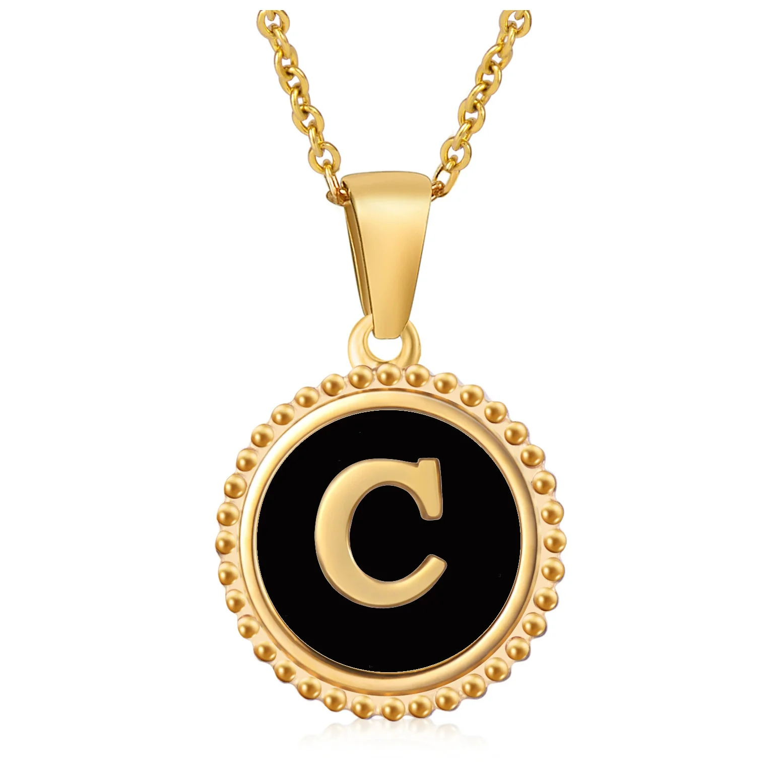 Wholesale 316L Stainless Steel Letter Pendant Necklace With Dripping Oil Design And Vacuum Electroplating In Furnace For Unisex - Image 8