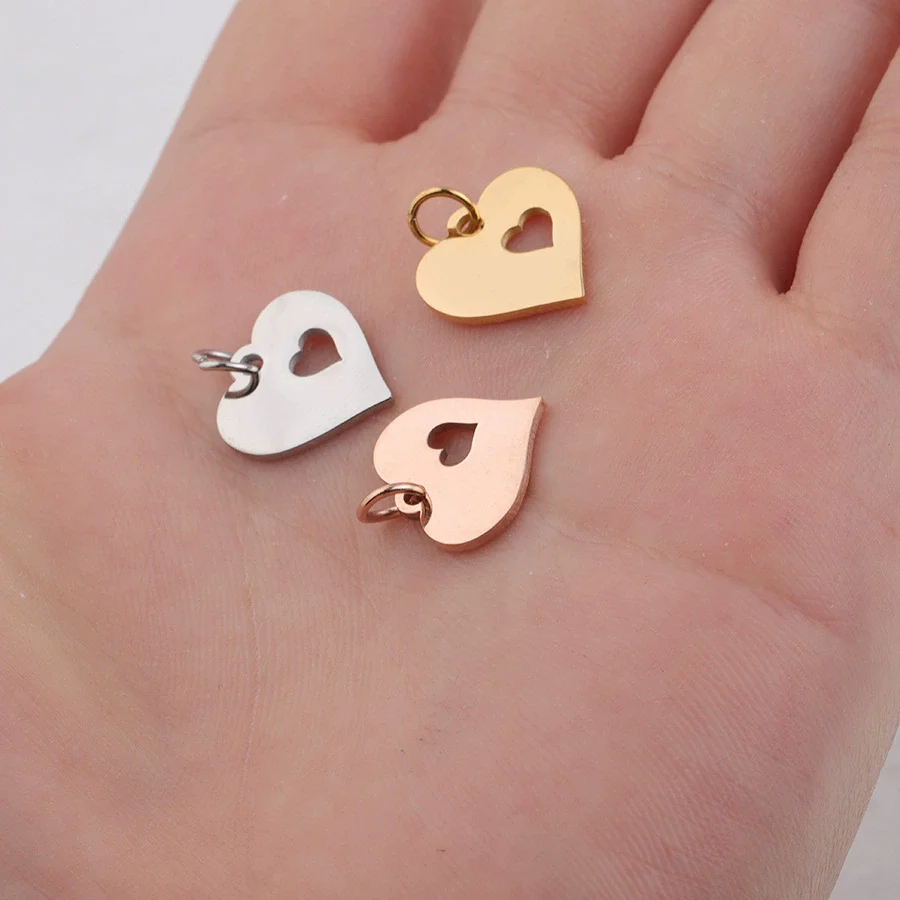 Wholesale Stainless Steel Love Heart Pendant Jewelry Accessories With Polishing Treatment And Smooth Pattern - Image 2