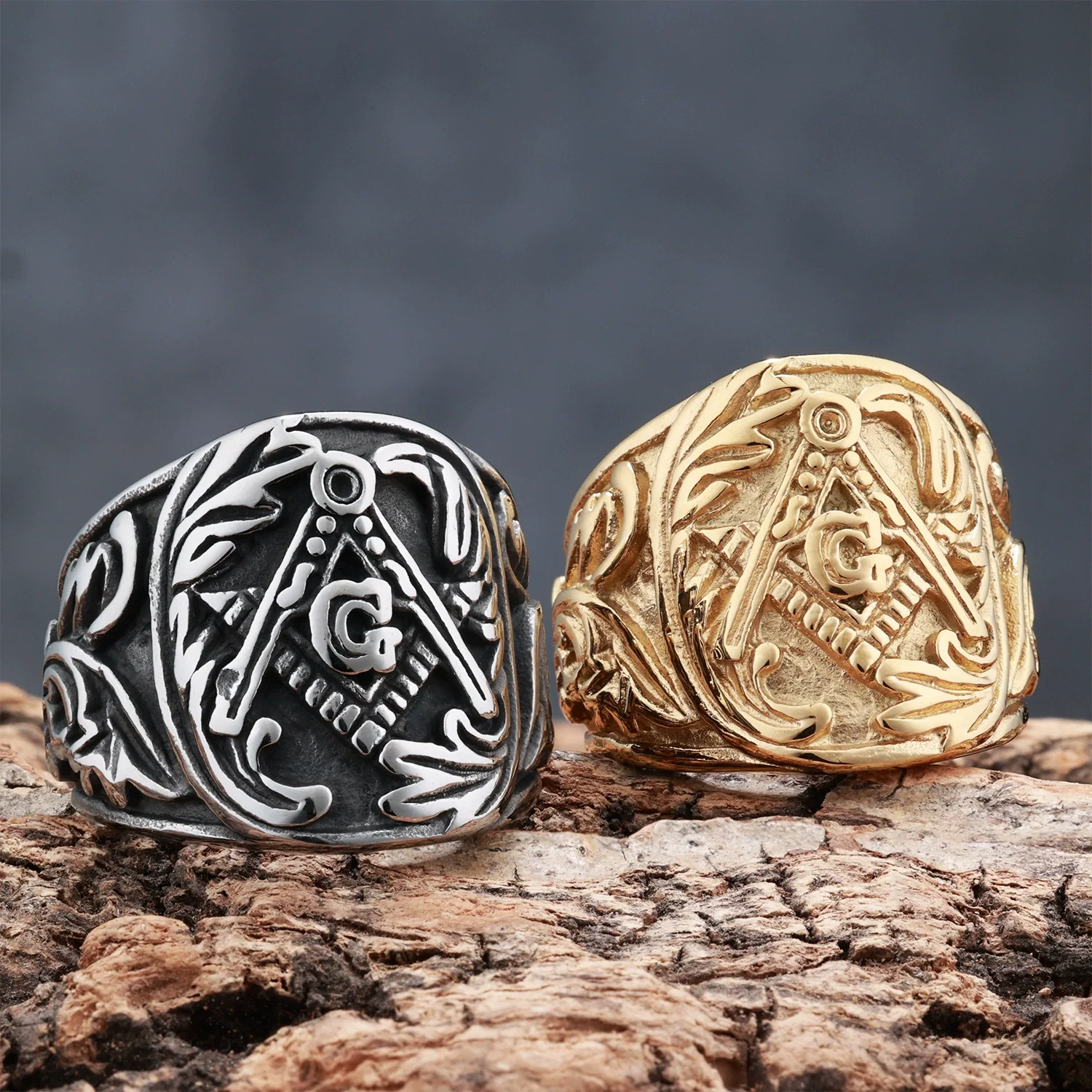 Wholesale Stainless Steel Masonic Ring With Carved Letters Numbers Text And Polish Finish For Men And Women - Image 4