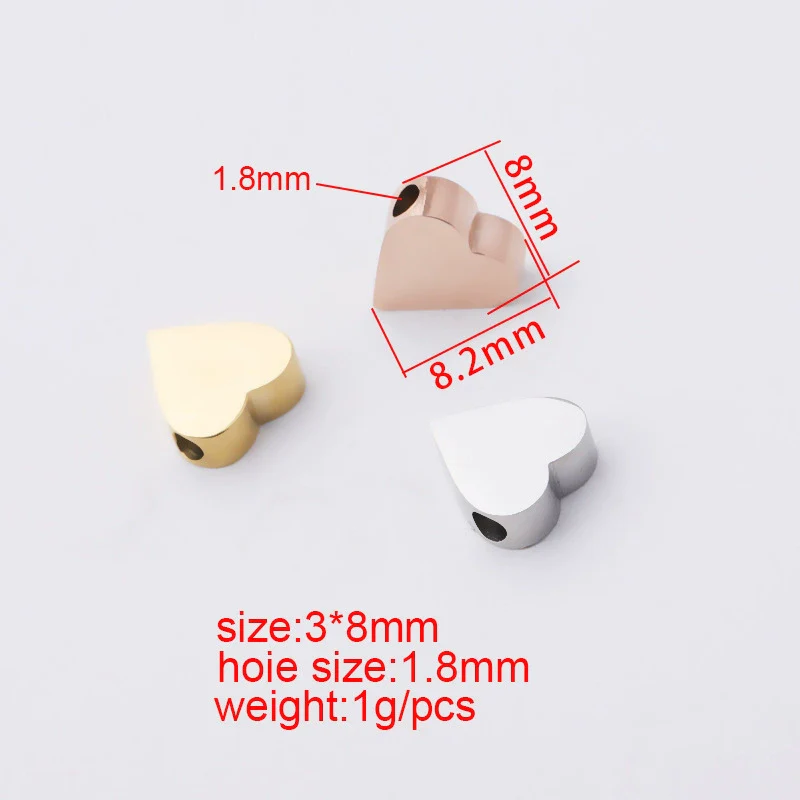 Wholesale Stainless Steel Mirror Polished Love Shaped Glossy Loose Beads Jewelry Accessories Diy Handmade - Image 5