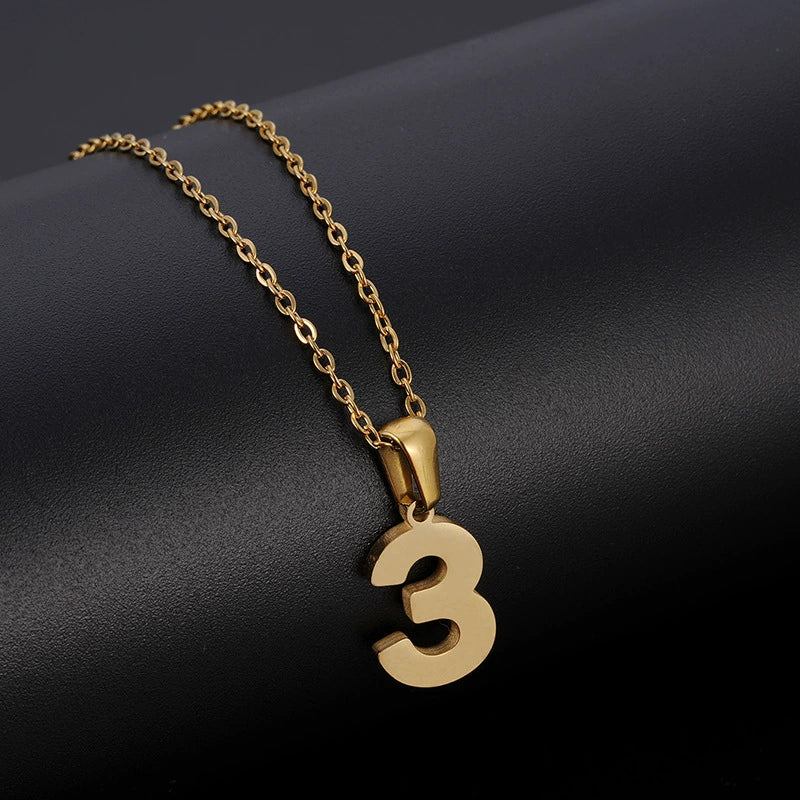 Wholesale 316L Stainless Steel Necklace With Letters Numbers Text Pattern And Cross Chain For Couple - Image 7
