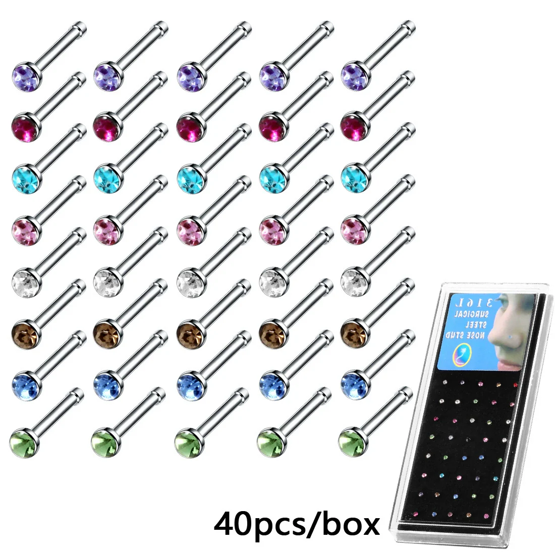 Wholesale Stainless Steel Nose Rings Unisex Geometric Electroplated - Image 2