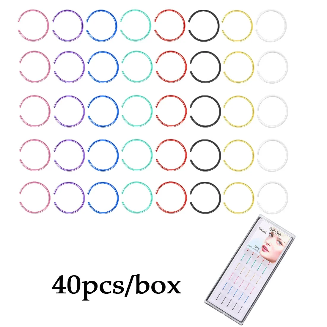 Wholesale Stainless Steel Nose Rings Unisex Geometric Electroplated - Image 5