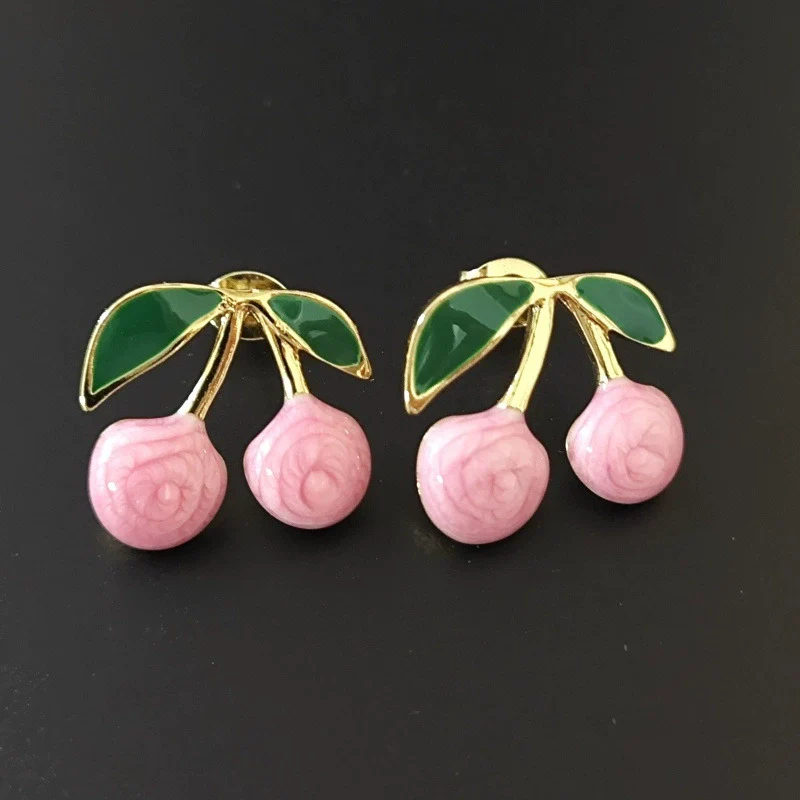 Wholesale Stainless Steel Oil Dripping Fruit Earrings For Women - Image 5