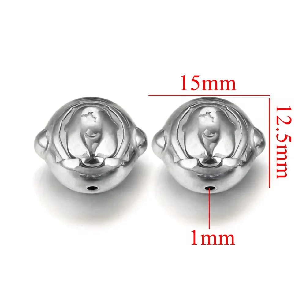 Wholesale Stainless Steel Perforated Round Baroque Style Totem Pattern 18K Gold Plated Spacer Beads For Diy Pendant Necklace And Bracelet Jewelry - Image 14