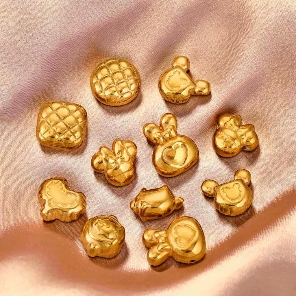 Wholesale Stainless Steel Perforated Round Baroque Style Totem Pattern 18K Gold Plated Spacer Beads For Diy Pendant Necklace And Bracelet Jewelry - Image 2