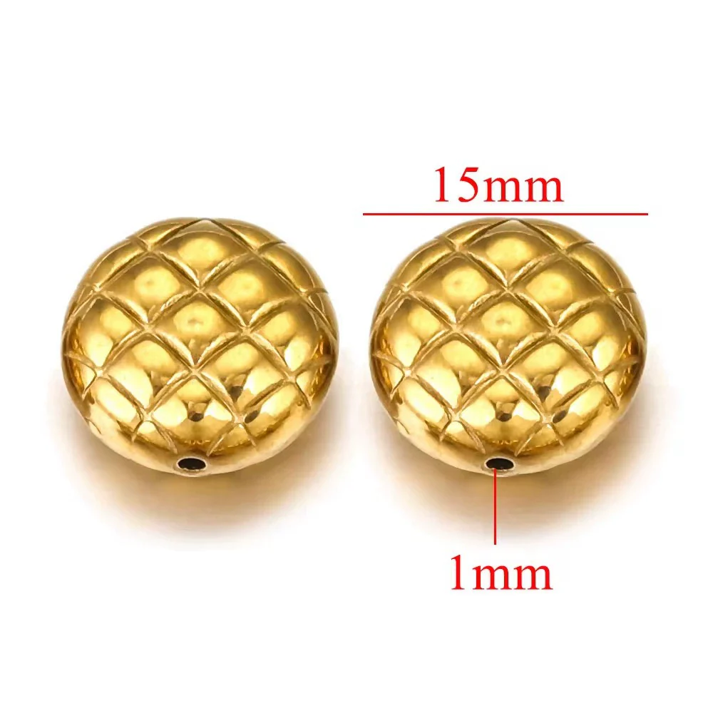Wholesale Stainless Steel Perforated Round Baroque Style Totem Pattern 18K Gold Plated Spacer Beads For Diy Pendant Necklace And Bracelet Jewelry - Image 25