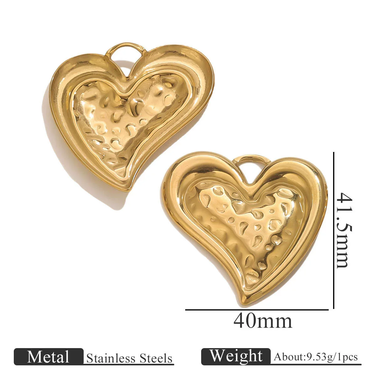 Wholesale Stainless Steel Retro Style Embossed Texture Gold Pendant Set With Flower Heart Fanshaped And Leaf Shapes Electroplated Diy Jewelry Accessories - Image 8