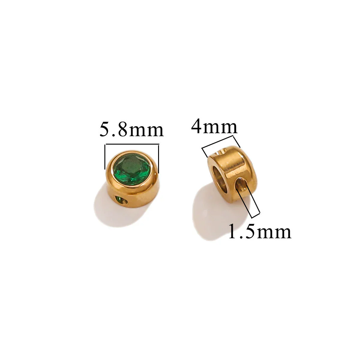 Wholesale Stainless Steel Round Perforated Electroplated Beads Necklace Accessories With Watercolor Diamond Pattern - Image 6