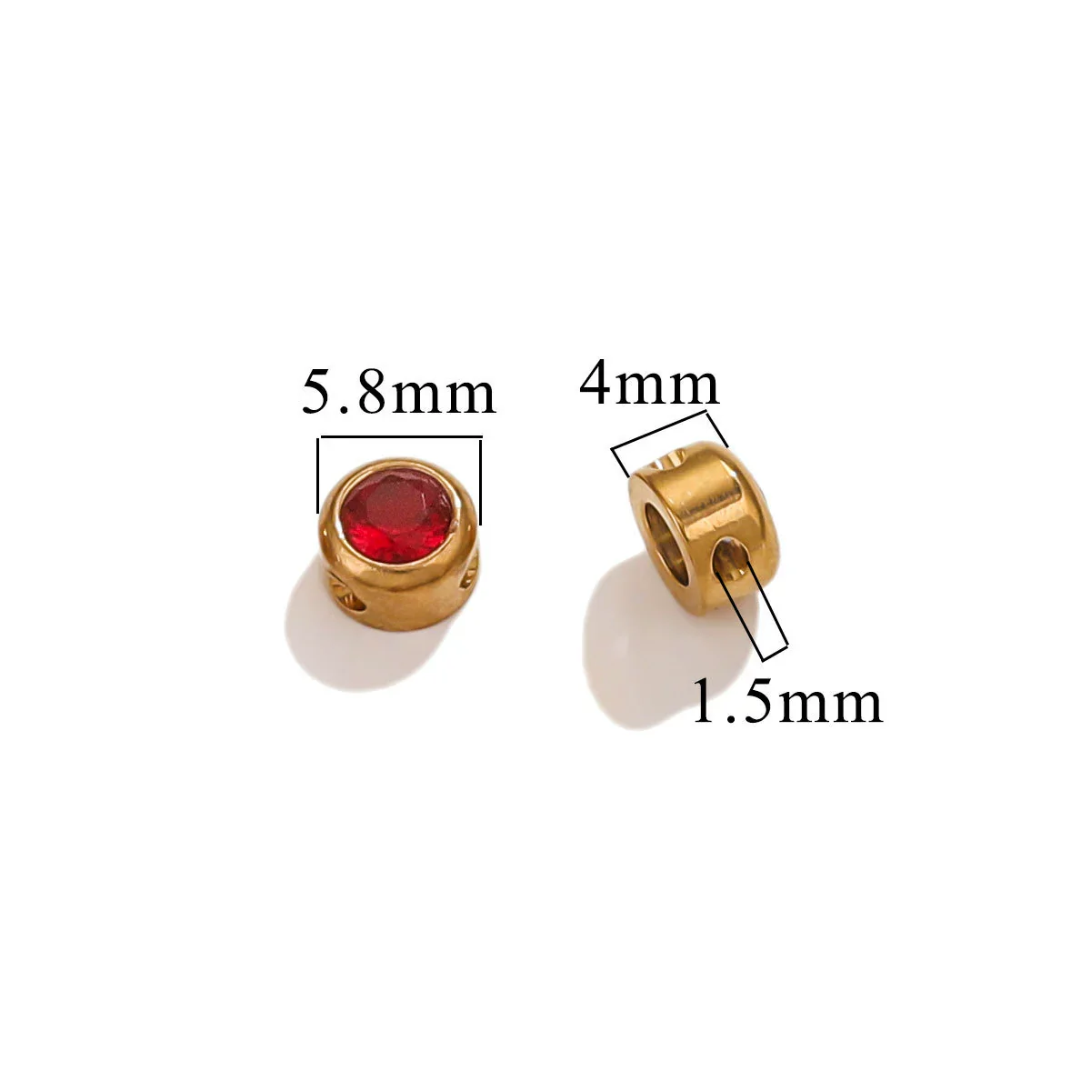 Wholesale Stainless Steel Round Perforated Electroplated Beads Necklace Accessories With Watercolor Diamond Pattern - Image 7