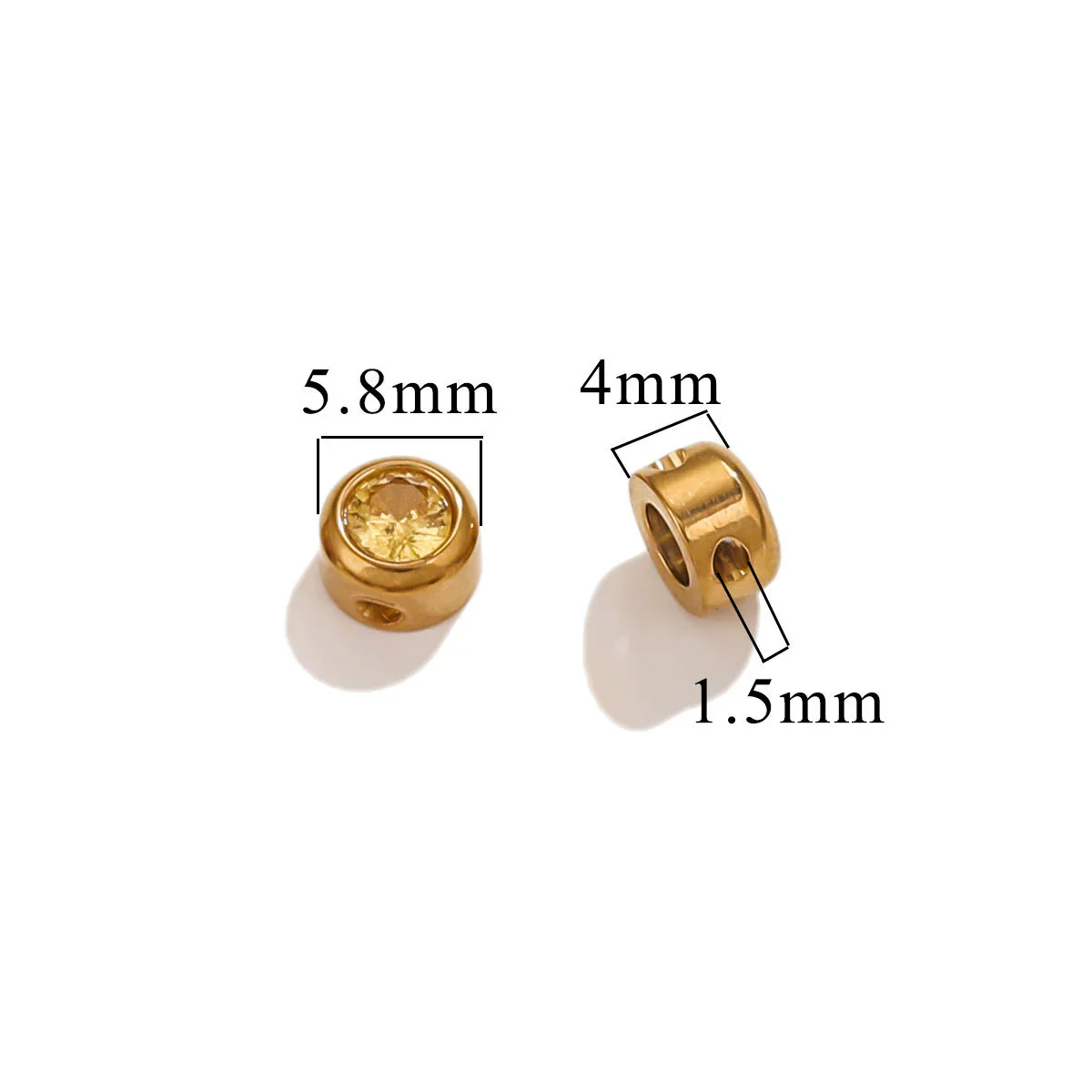 Wholesale Stainless Steel Round Perforated Electroplated Beads Necklace Accessories With Watercolor Diamond Pattern - Image 8