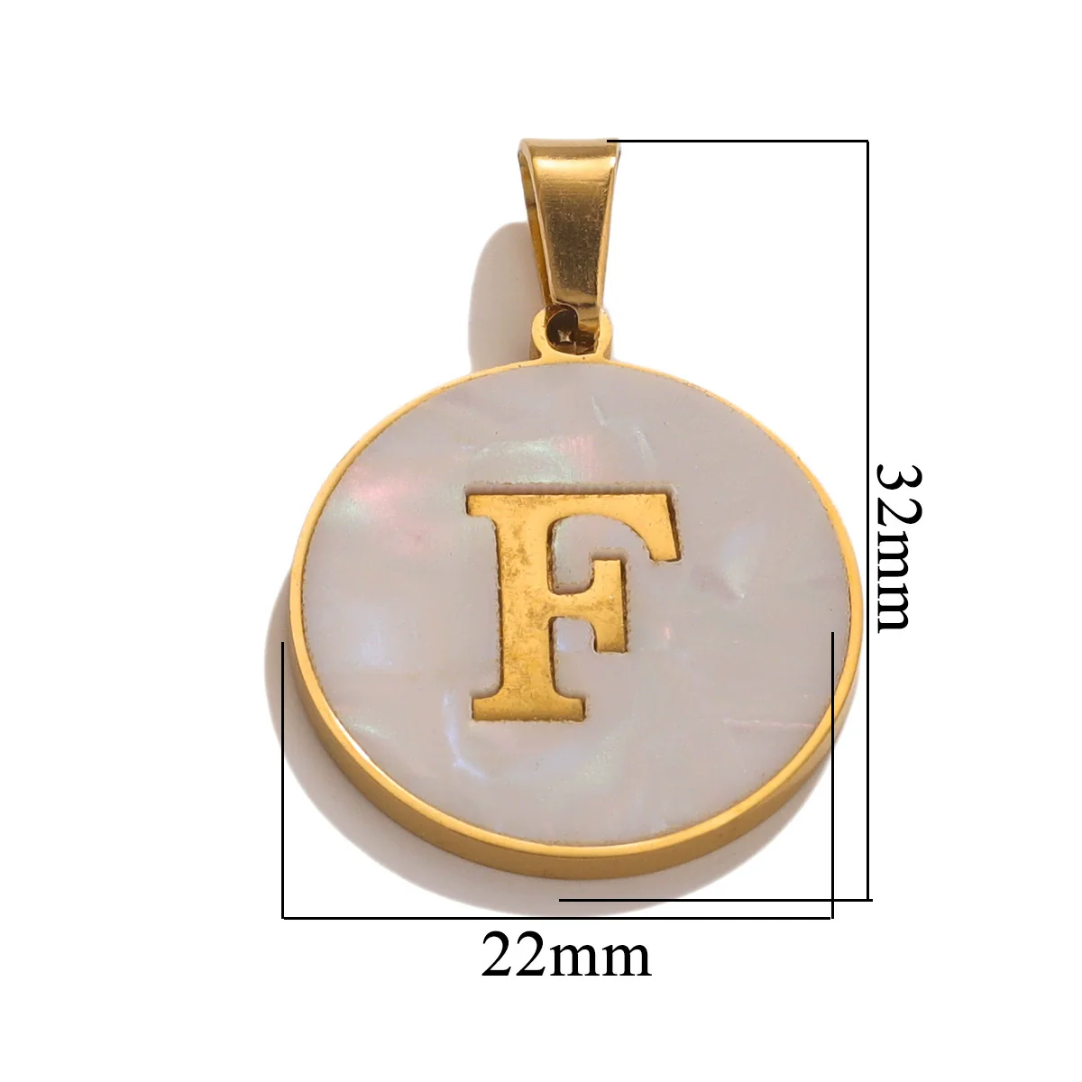 Wholesale Stainless Steel Round Shell Letter Pendant Jewelry Accessories Necklace Electroplated 18K Diy Handmade Fashion Style - Image 11