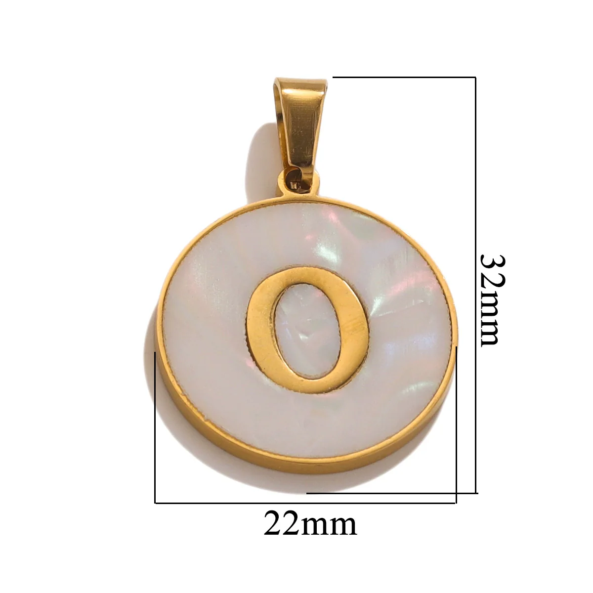 Wholesale Stainless Steel Round Shell Letter Pendant Jewelry Accessories Necklace Electroplated 18K Diy Handmade Fashion Style - Image 20
