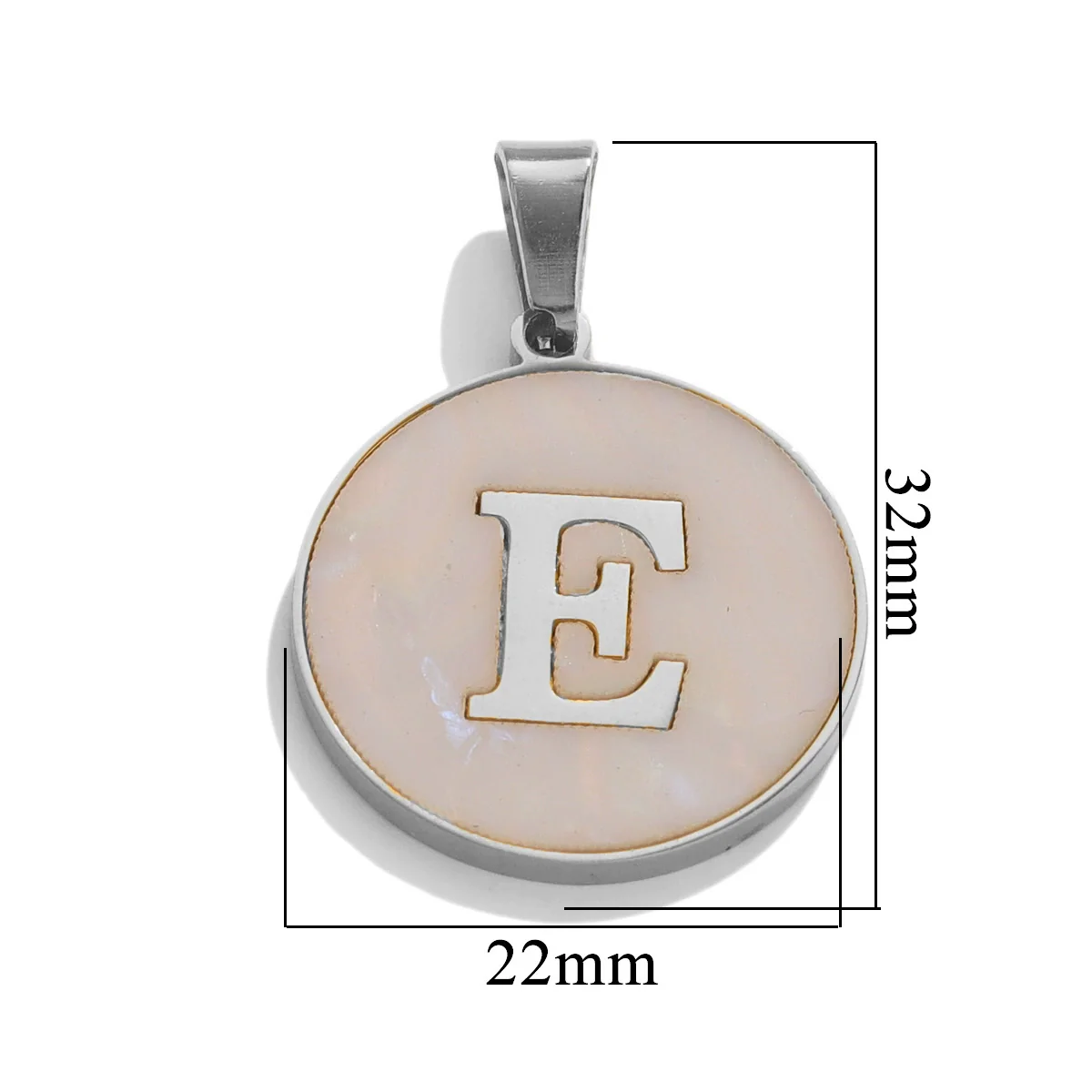 Wholesale Stainless Steel Round Shell Letter Pendant Jewelry Accessories Necklace Electroplated 18K Diy Handmade Fashion Style - Image 36