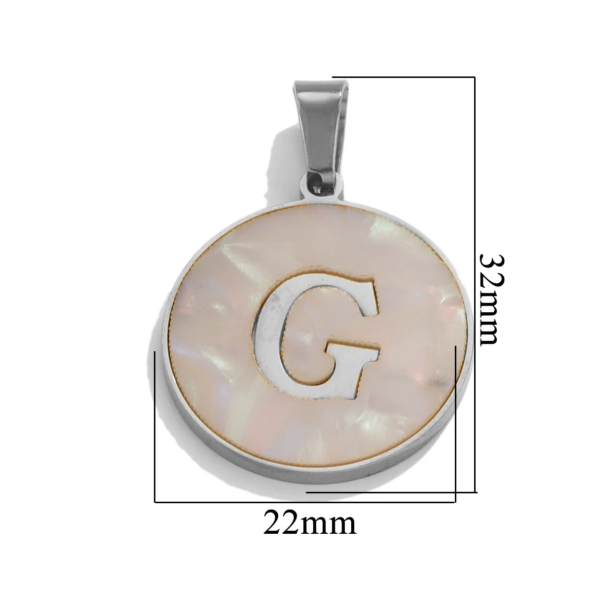 Wholesale Stainless Steel Round Shell Letter Pendant Jewelry Accessories Necklace Electroplated 18K Diy Handmade Fashion Style - Image 38