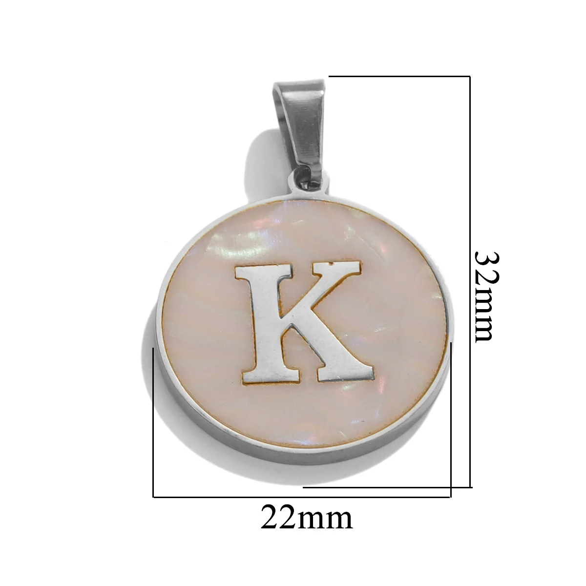 Wholesale Stainless Steel Round Shell Letter Pendant Jewelry Accessories Necklace Electroplated 18K Diy Handmade Fashion Style - Image 42