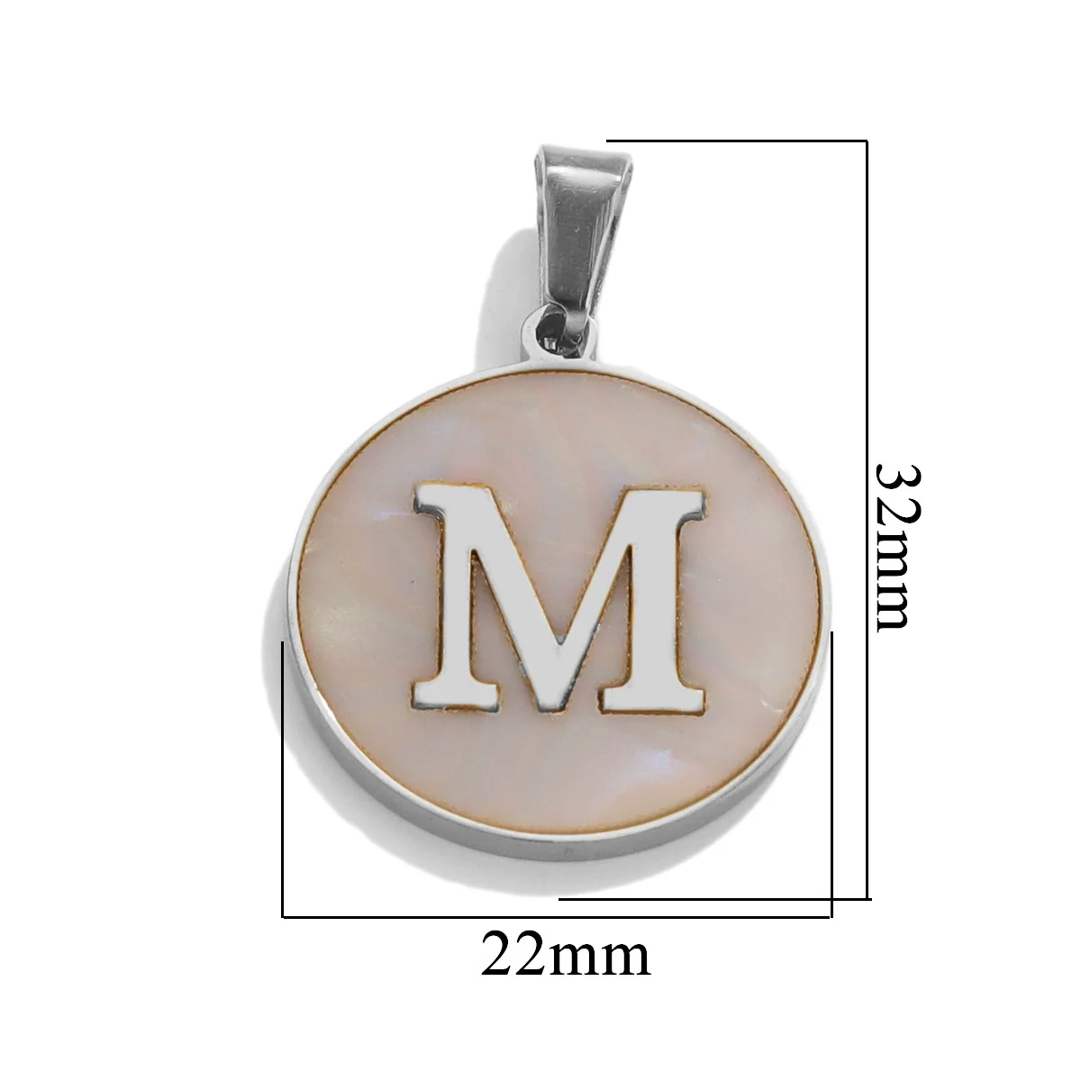 Wholesale Stainless Steel Round Shell Letter Pendant Jewelry Accessories Necklace Electroplated 18K Diy Handmade Fashion Style - Image 44