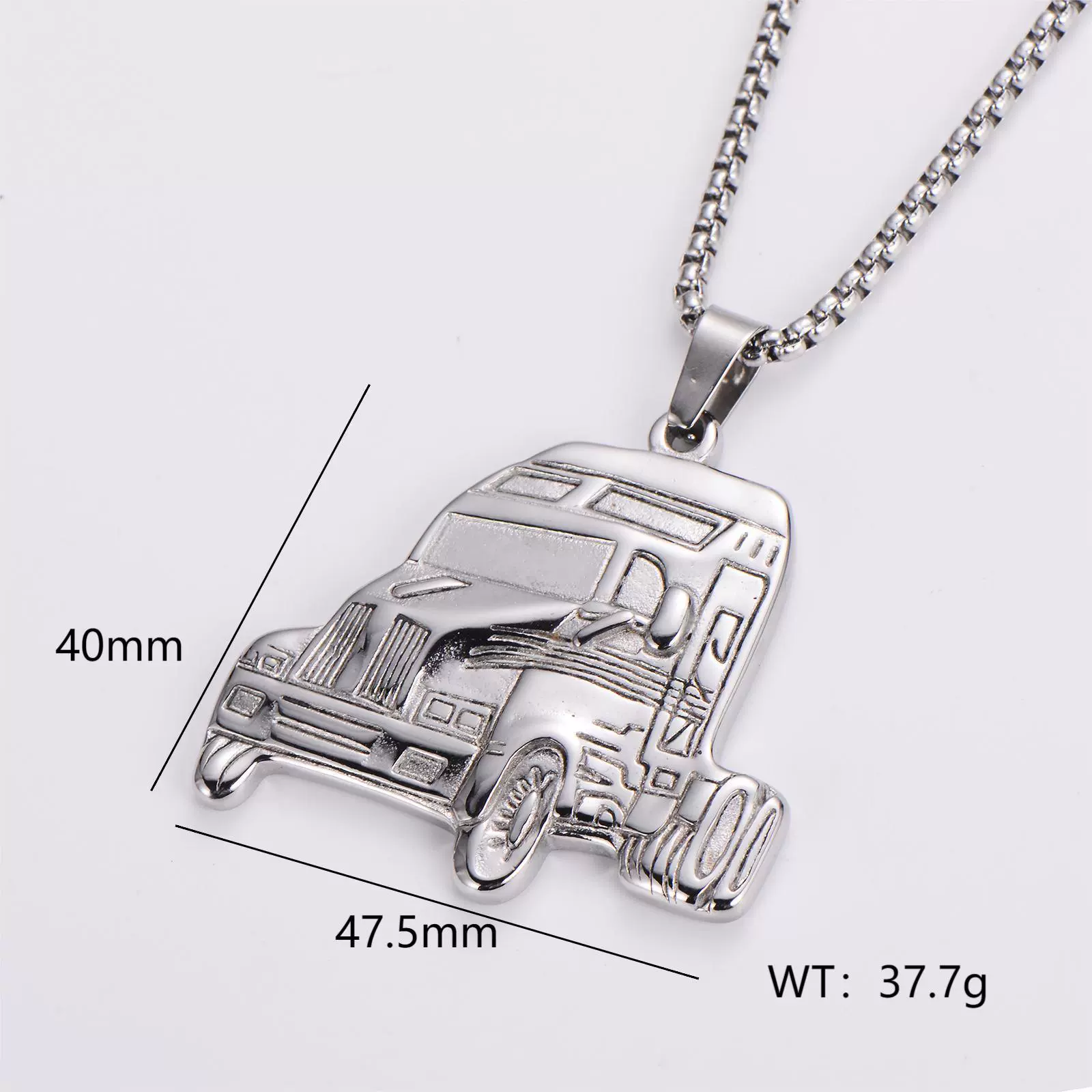 Wholesale Stainless Steel Ship Anchor Cross Truck Pendant Necklace For Men With Geometric Style And Polishing Process - Image 8