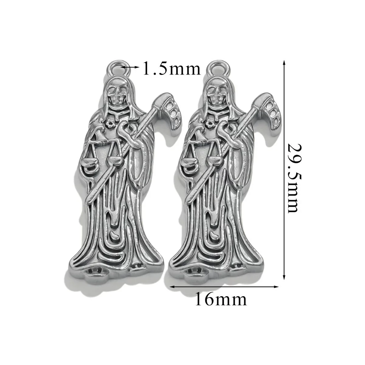 Wholesale Stainless Steel Skull Sickle Crown Pendant Necklace Vacuum Plated 18K Gold Cartoon Character Style - Image 8