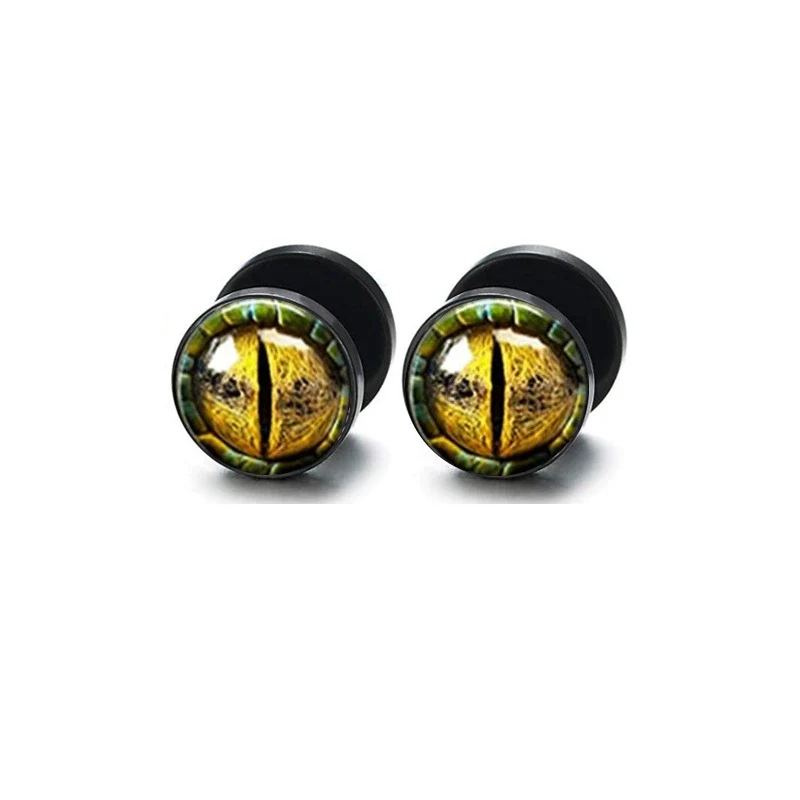 Wholesale Stainless Steel Star Pattern Retro Round Barbell Fashion Personality Ear Clip Earrings For Men And Women - Image 19
