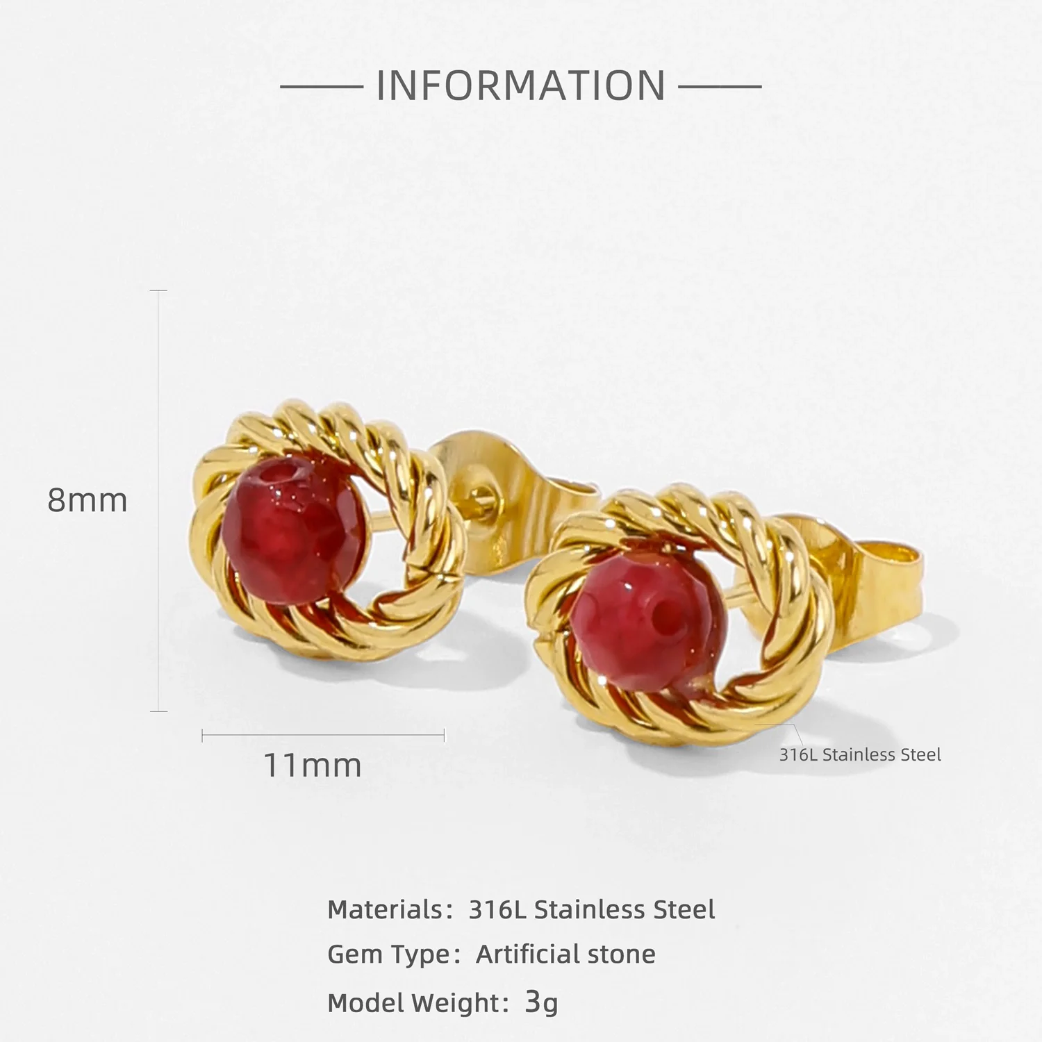 Wholesale Stainless Steel Stud Earrings With Sunflower Geometric Pattern And Electroplating Treatment For Women - Image 11