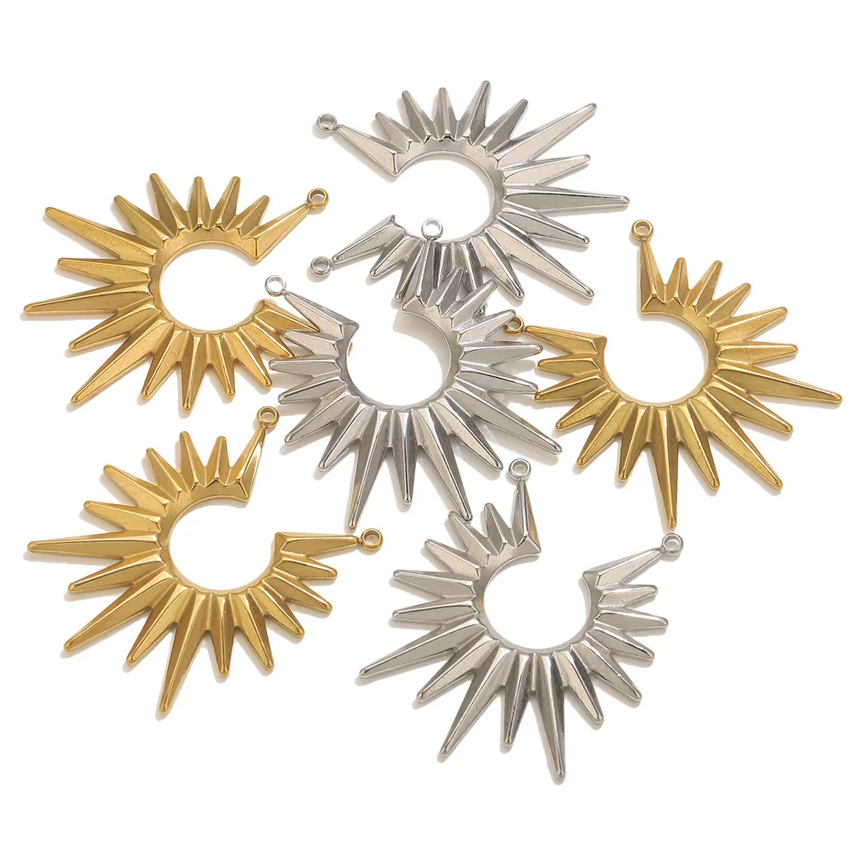 Wholesale Stainless Steel Sunshaped Pendant Jewelry Accessories With Electroplating For Diy Retro Hanging Decoration - Image 4