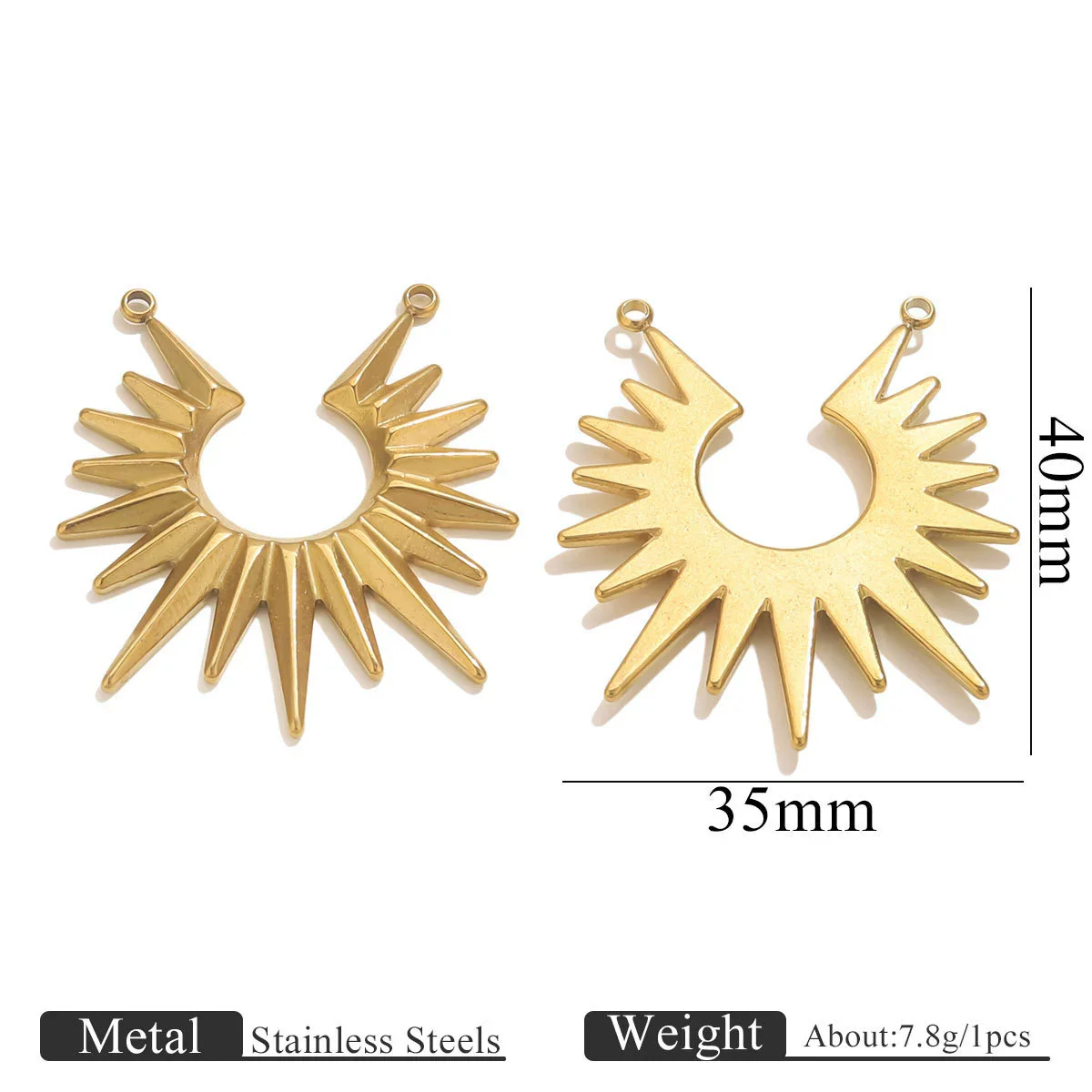 Wholesale Stainless Steel Sunshaped Pendant Jewelry Accessories With Electroplating For Diy Retro Hanging Decoration - Image 6