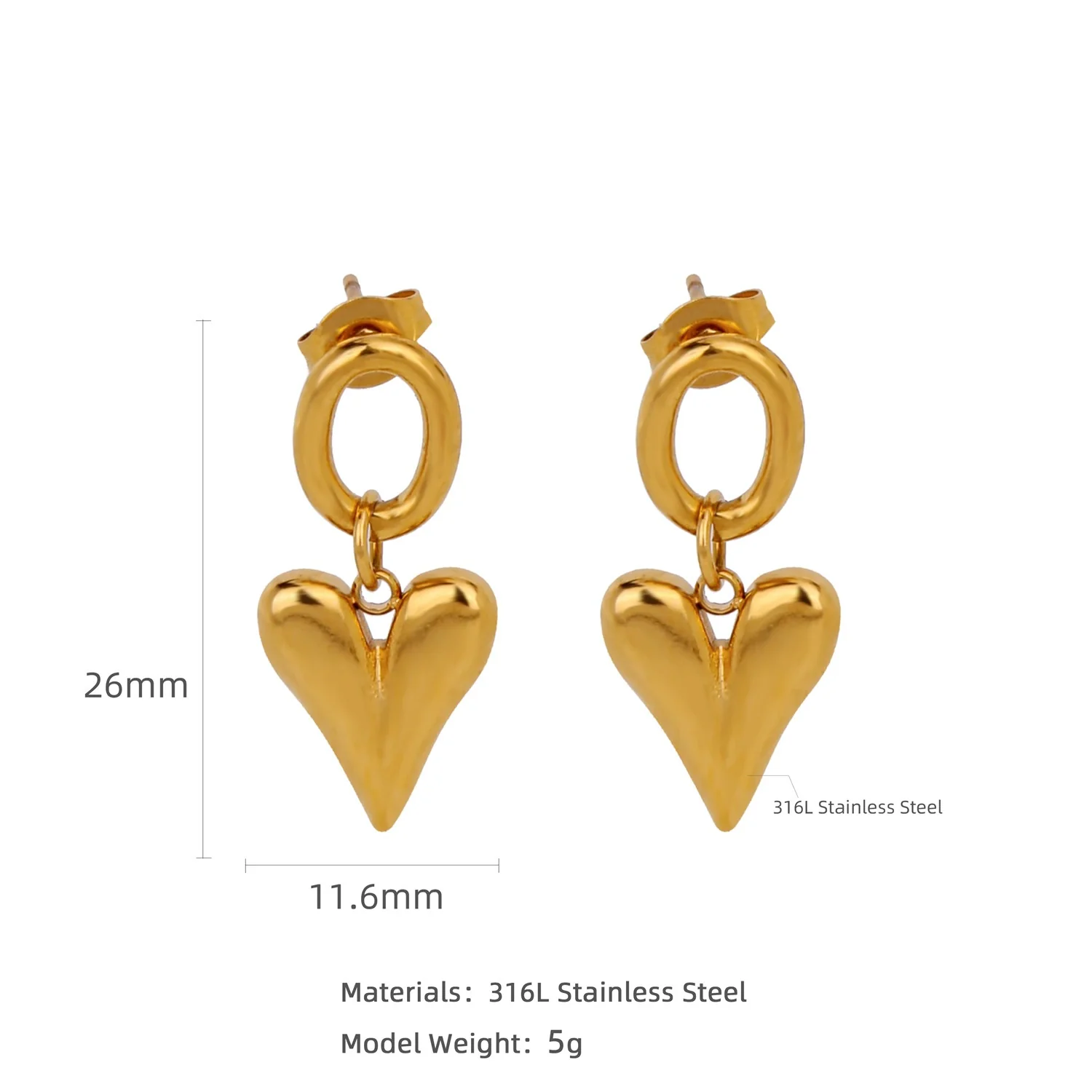 Wholesale Stainless Steel Ushaped Geometric Electroplating Women's Earrings - Image 15