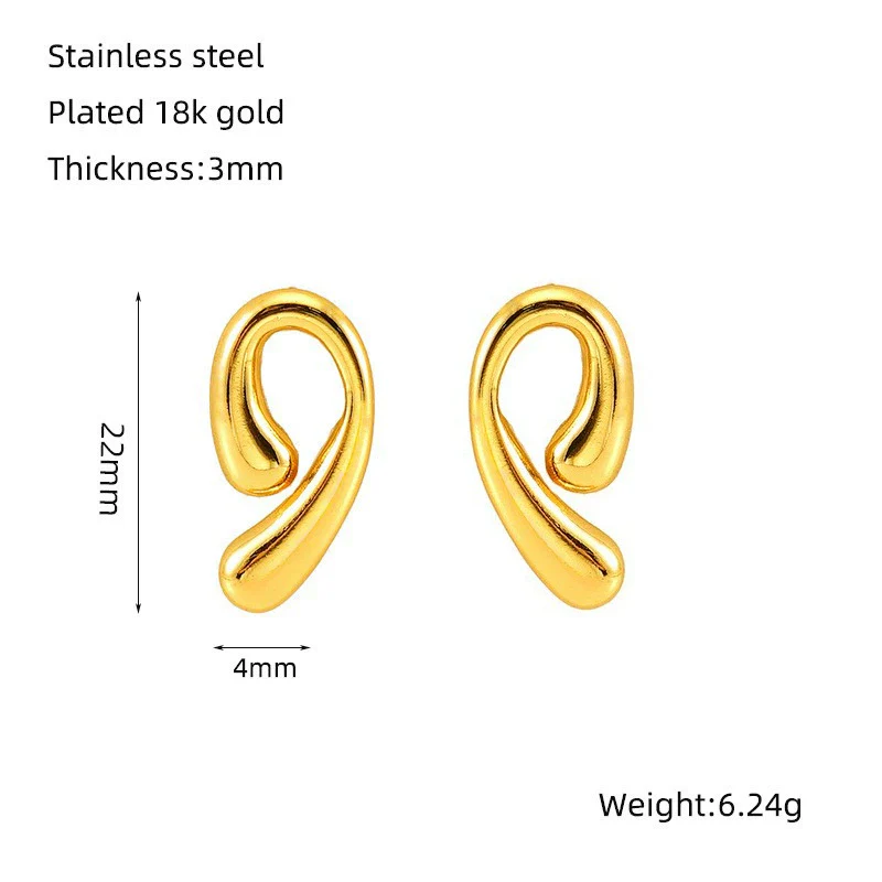 Wholesale 316L Stainless Steel Water Drop Earrings For Women With Electroplating Design - Image 7