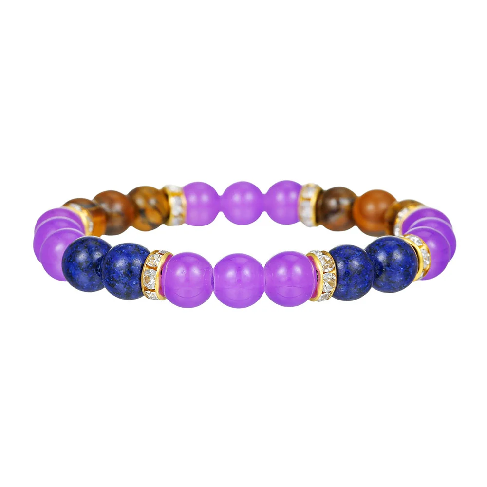 Wholesale Stone Beaded Bracelet Handmade Amethyst Lapis Lazuli Tiger Eye Unisex - Image 5