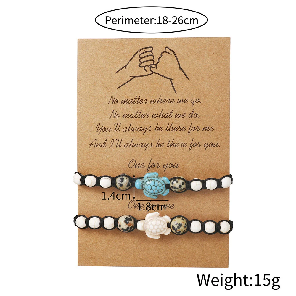 Wholesale Stone Beaded Woven Handmade Unisex Animals Zodiac Turtle Bracelet - Image 5