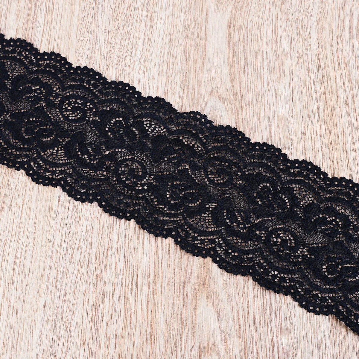 Wholesale Stretch Lace Ribbon Handmade Clothing And Bag Accessories Material In Black And White - Image 7