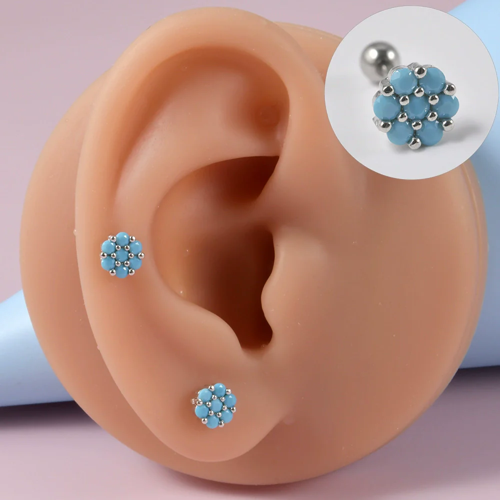 Wholesale Stud Earrings Copper Silver Electroplating Flower Style - Image 6