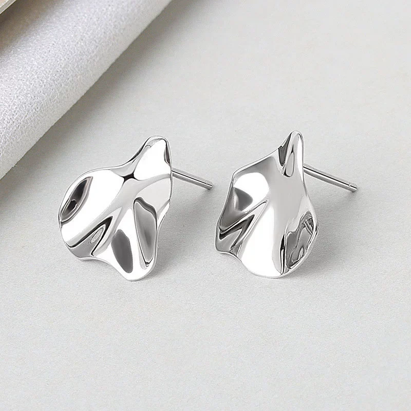 Wholesale Stud Earrings S925 Sterling Silver Geometric Oval Simple Style Female Jewelry - Image 7