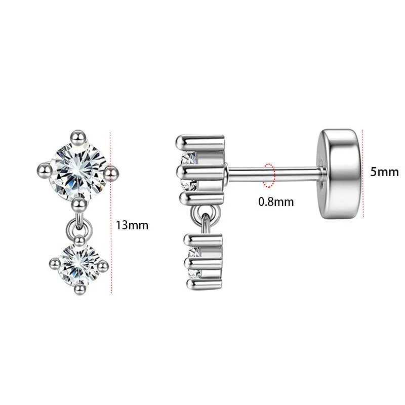 Wholesale Stud Earrings Stainless Steel Geometric Real Gold Electroplated Zirconia Light Luxury Style - Image 12